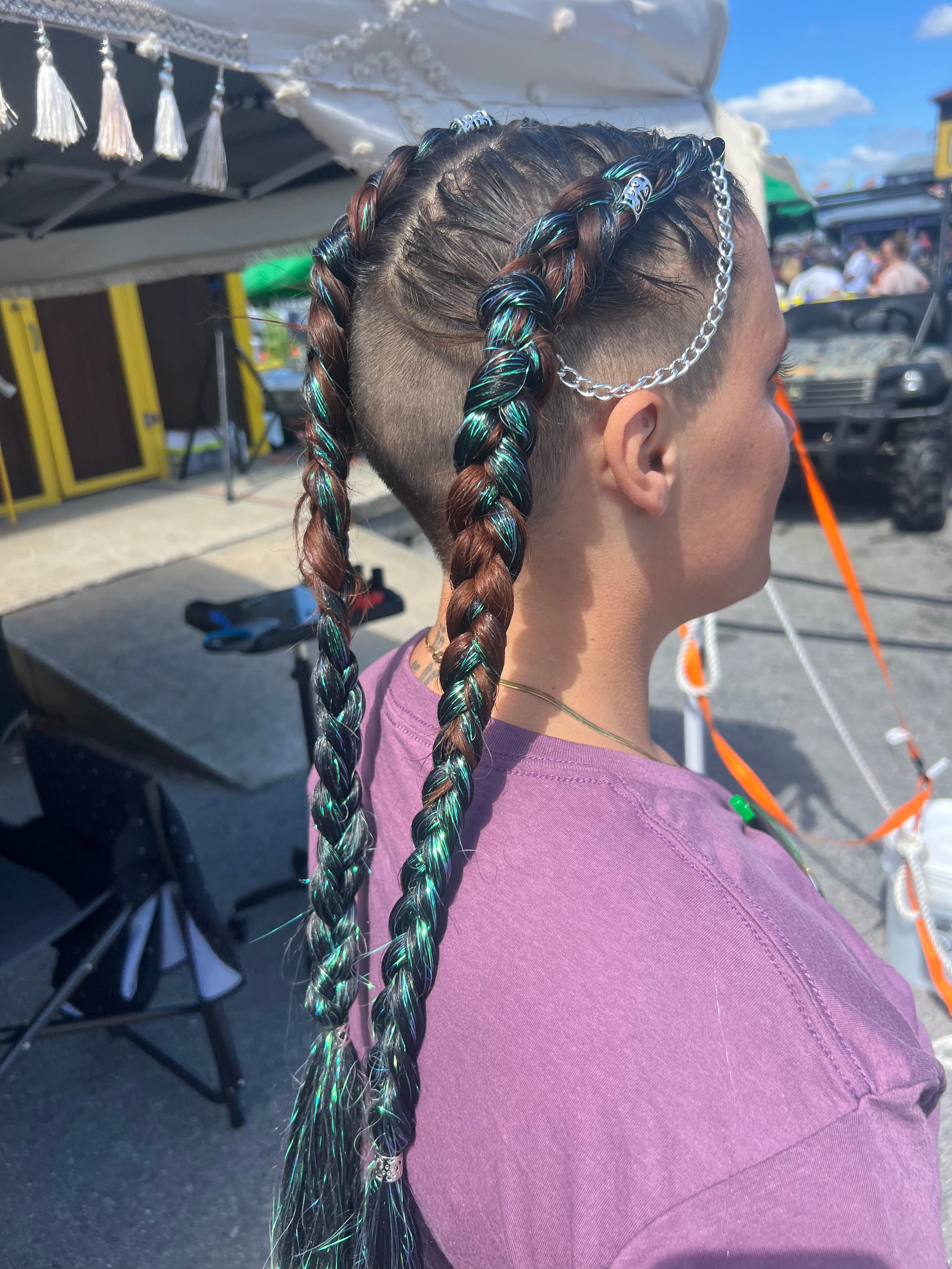 Supervillain - Black with Iridescent Tinsel Braiding Hair