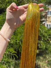 Gold Tinsel Extensions - 20g