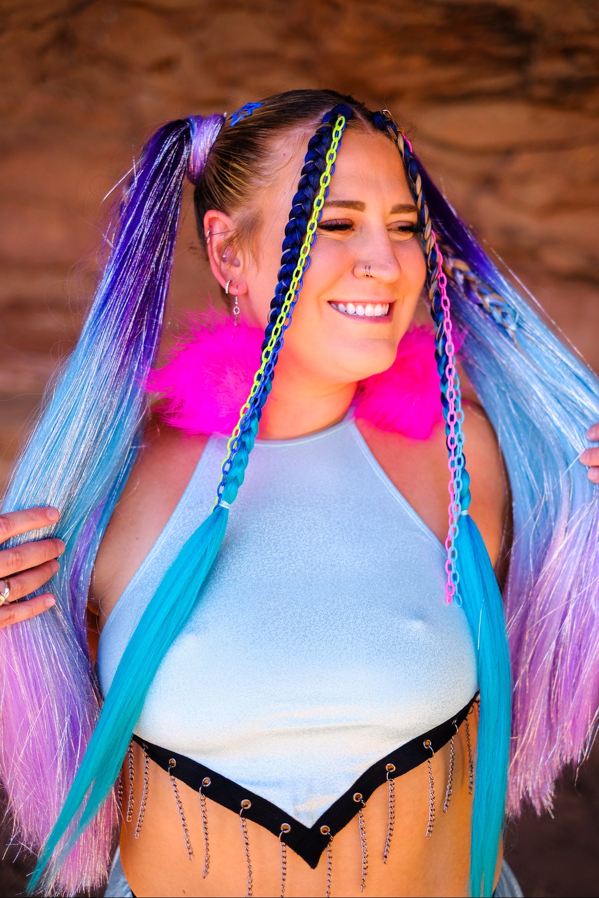 Flavor Burst - Long Ombre Tinsel Ponytail Extension