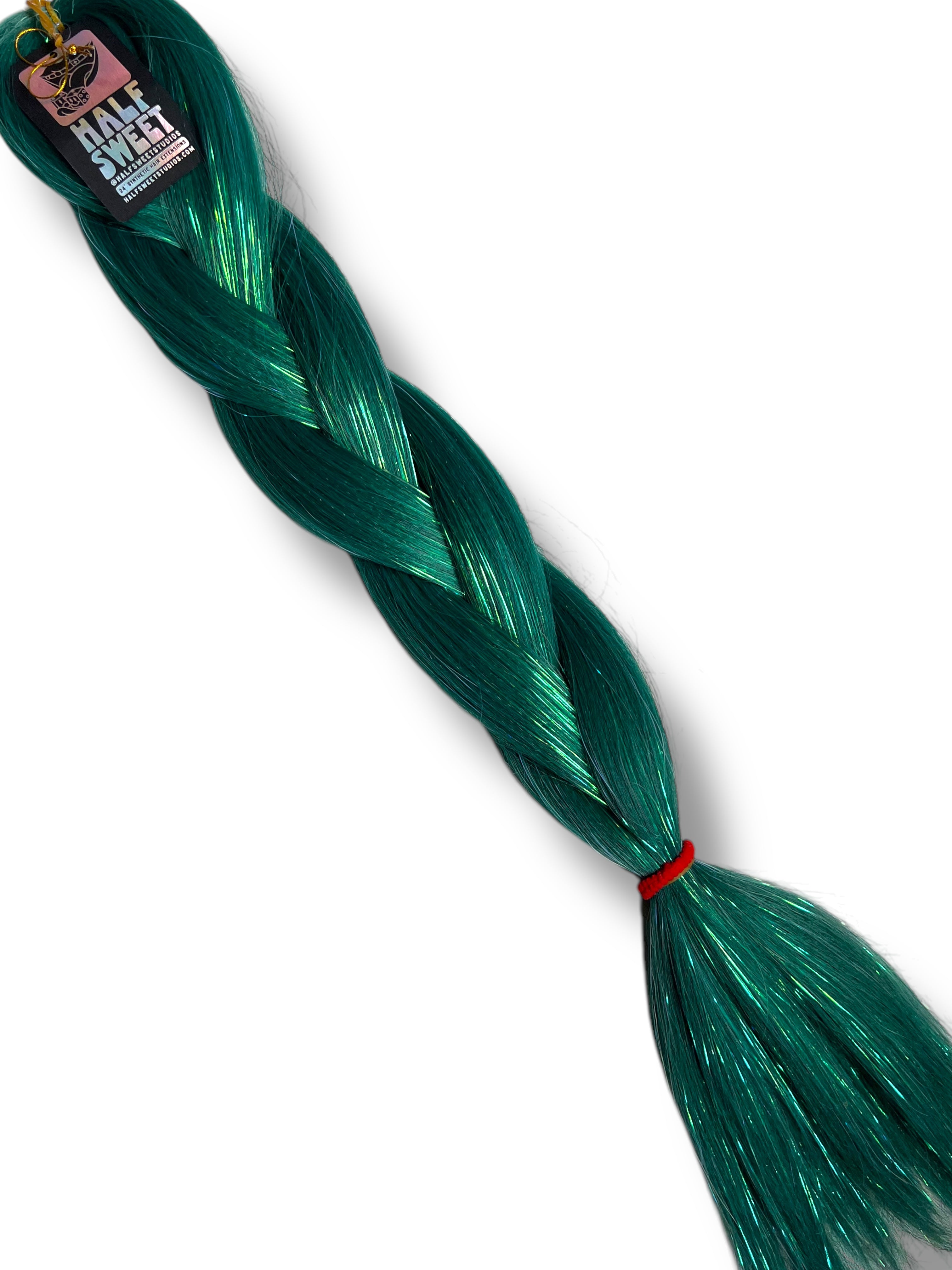 Frog Rock - Deep Green Tinsel Braiding Hair