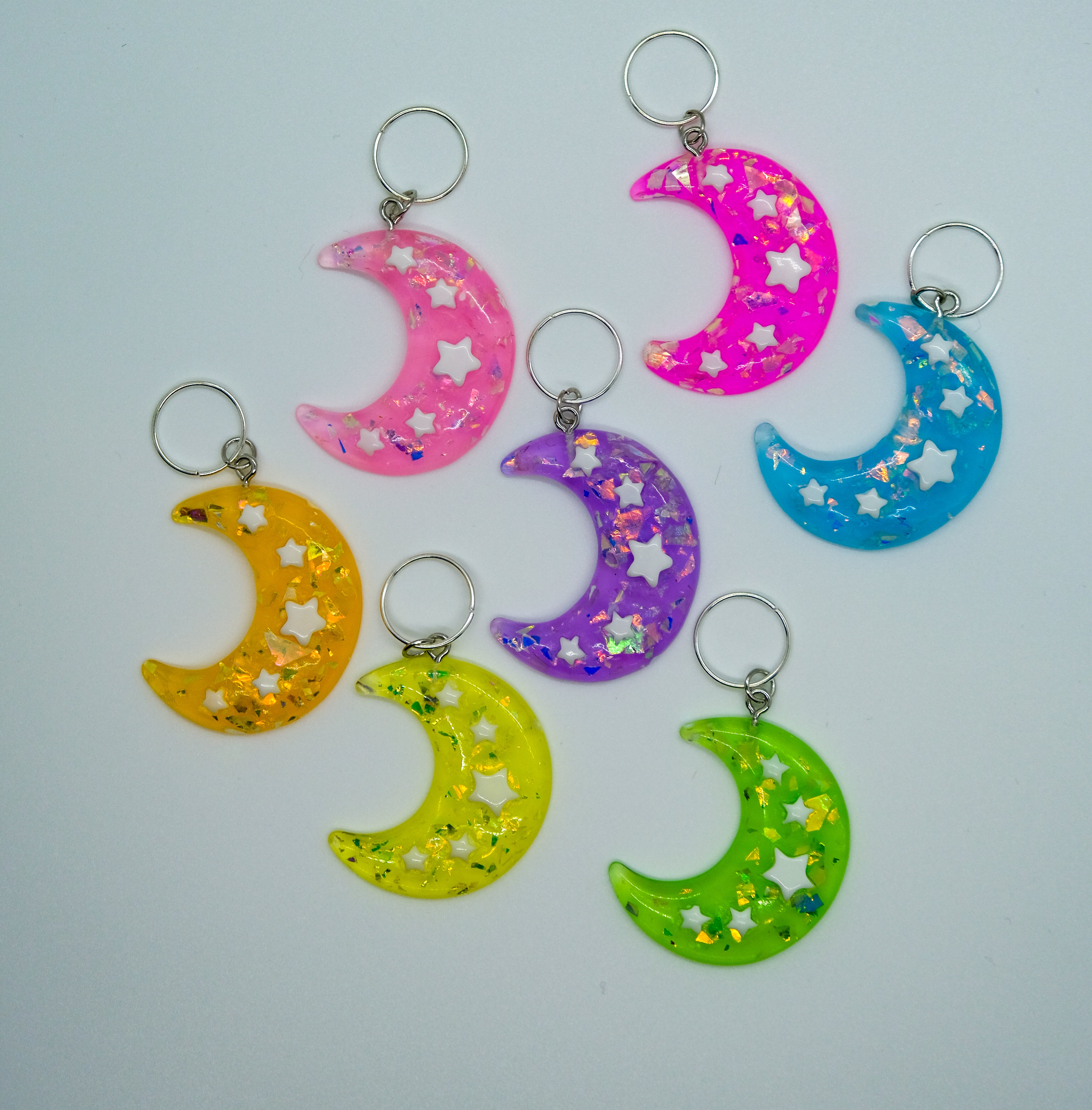 Rainbow Moon Charms - 7 pack