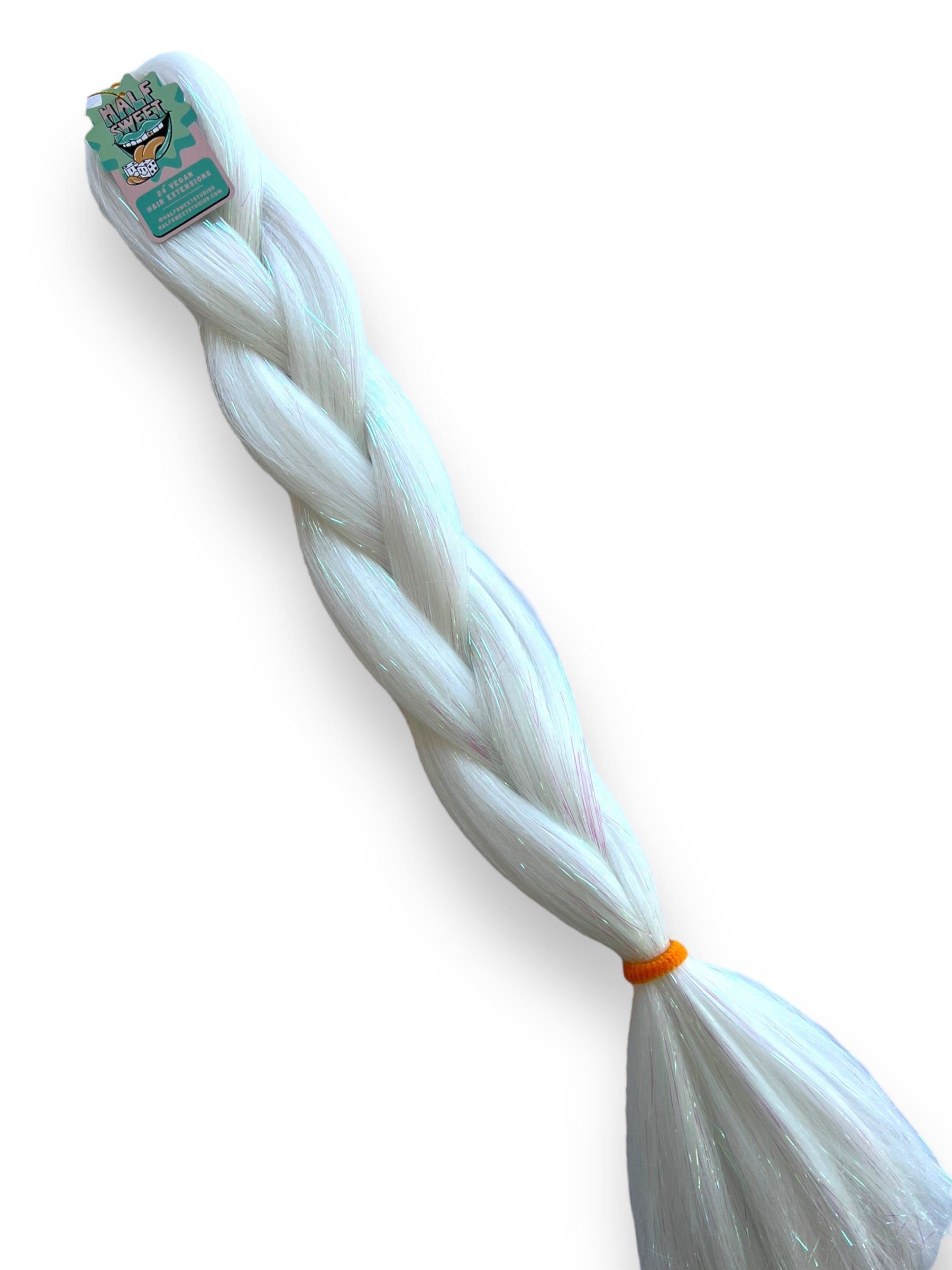 Frostbite - White with Iridescent Tinsel Braiding Hair