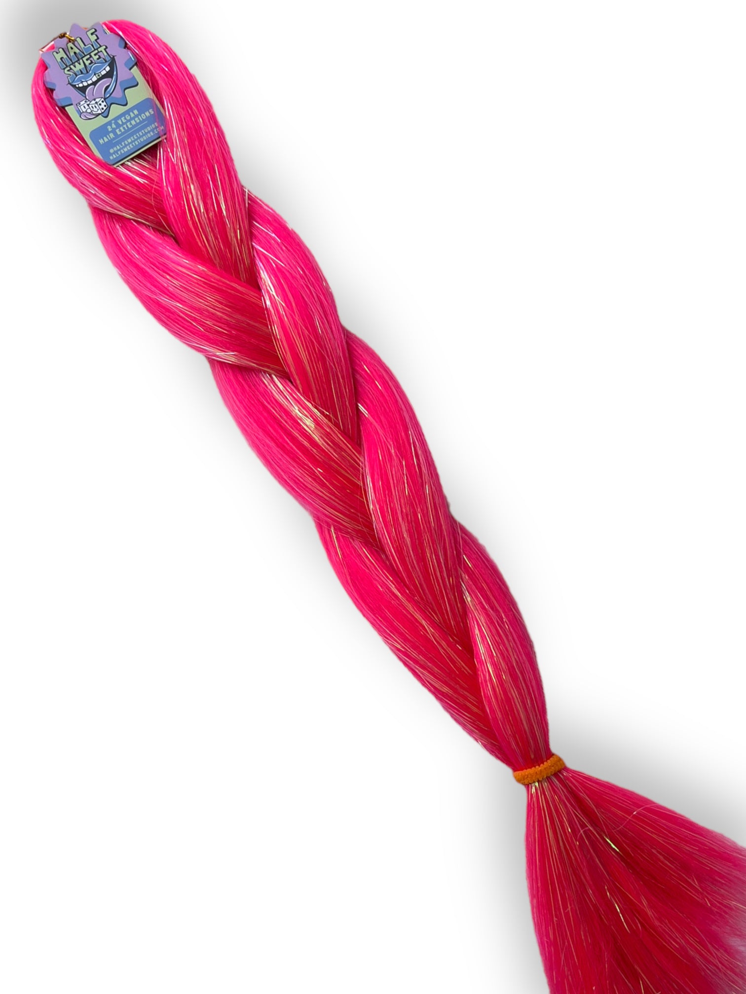 Moth to a Flame - UV Neon Pink Tinsel Braiding Hair