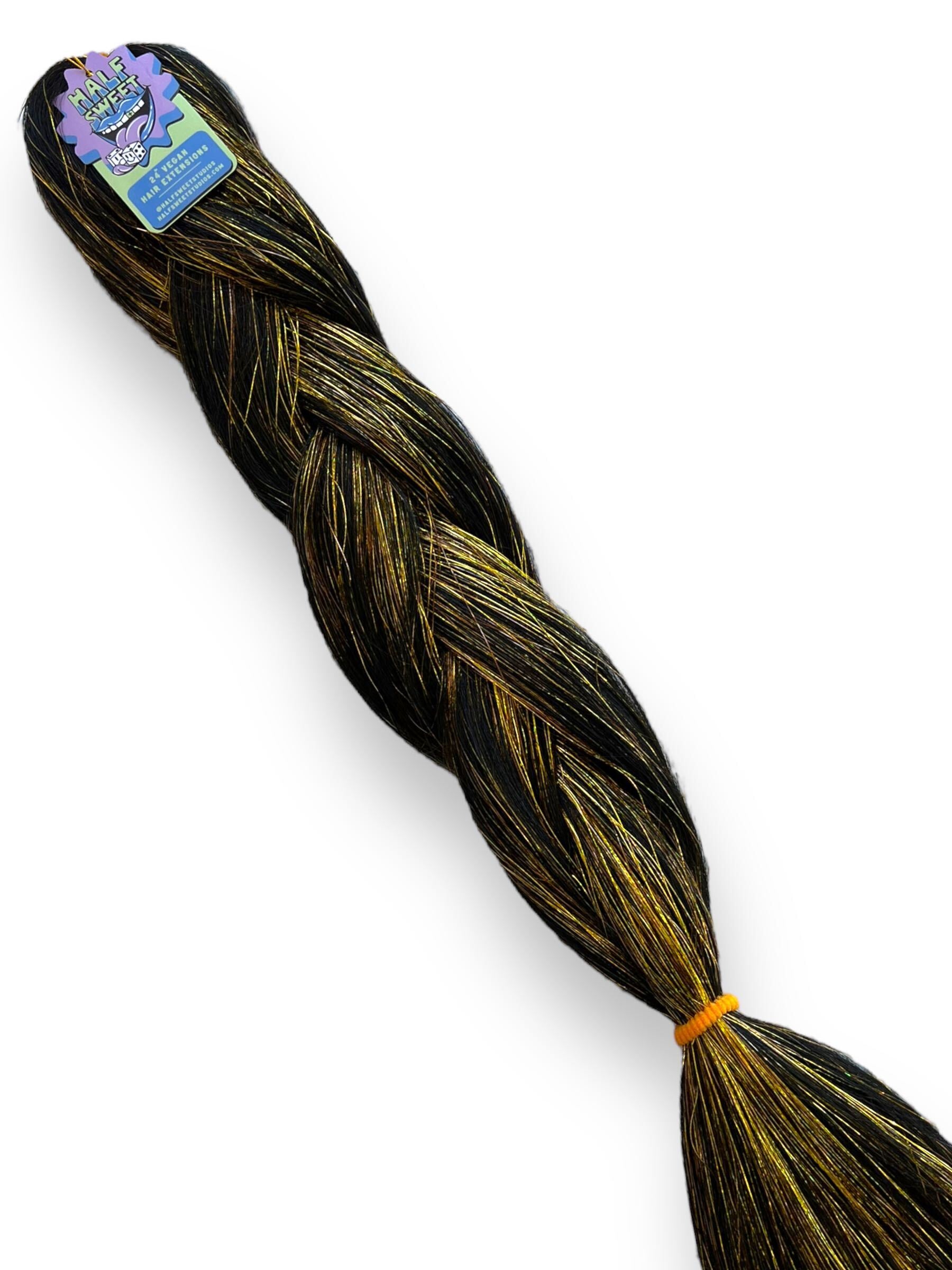 Supervillain - Black with Gold Tinsel Braiding Hair