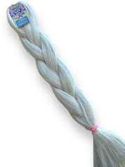 Silver Fox - White with Silver Tinsel Braiding Hair