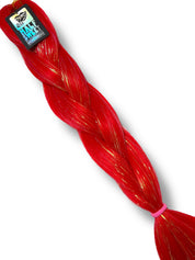 Rush Hour - Red Orange Tinsel Braiding Hair