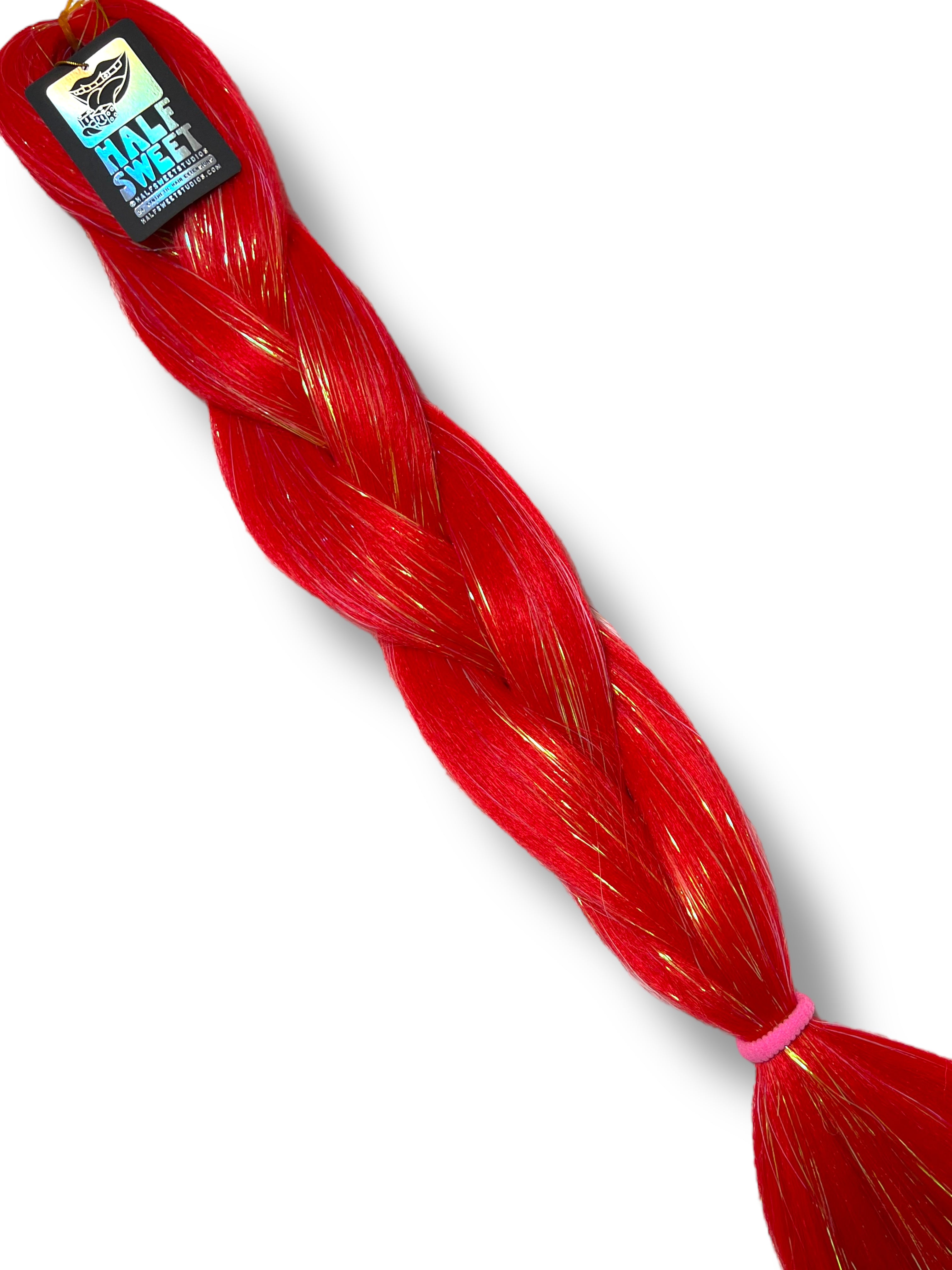 Rush Hour - Red Orange Tinsel Braiding Hair