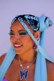Gen Z - Icy Blue Tinsel Braiding Hair