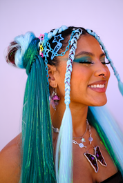 Gen Z - Icy Blue Tinsel Braiding Hair