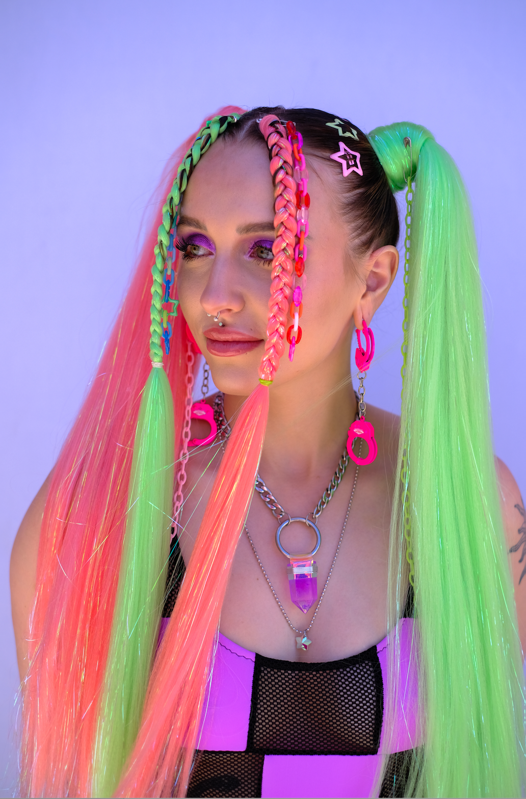 Sheet Freak - Peach Tinsel Braiding Hair