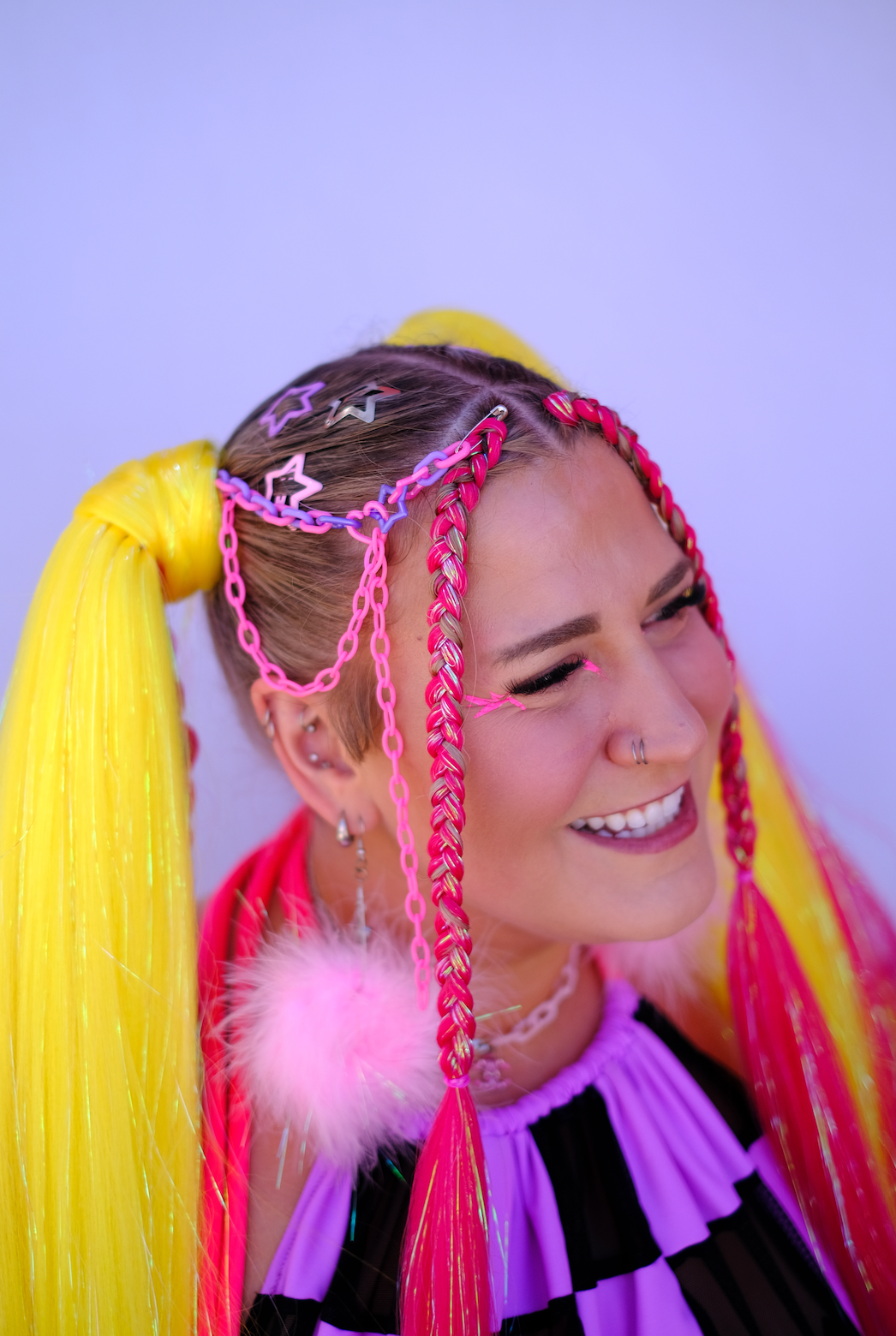 Lone Star - Yellow Tinsel Braiding Hair