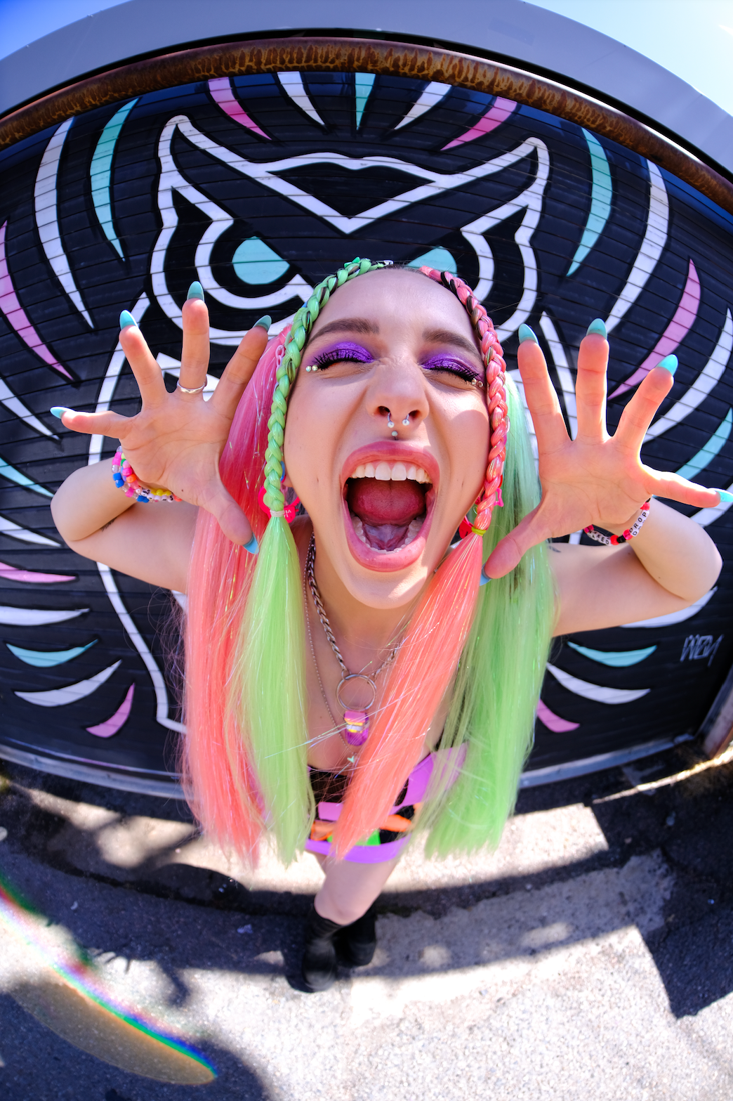 Trashcore - Icy Green Tinsel Braiding Hair