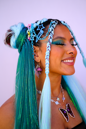 Frog Rock - Deep Green Tinsel Braiding Hair