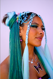 Frog Rock - Deep Green Tinsel Braiding Hair