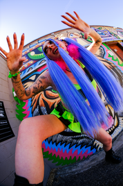 Tapped Out - Indigo Tinsel Braiding Hair