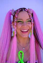 Shortcake - Candy Pink Tinsel Braiding Hair