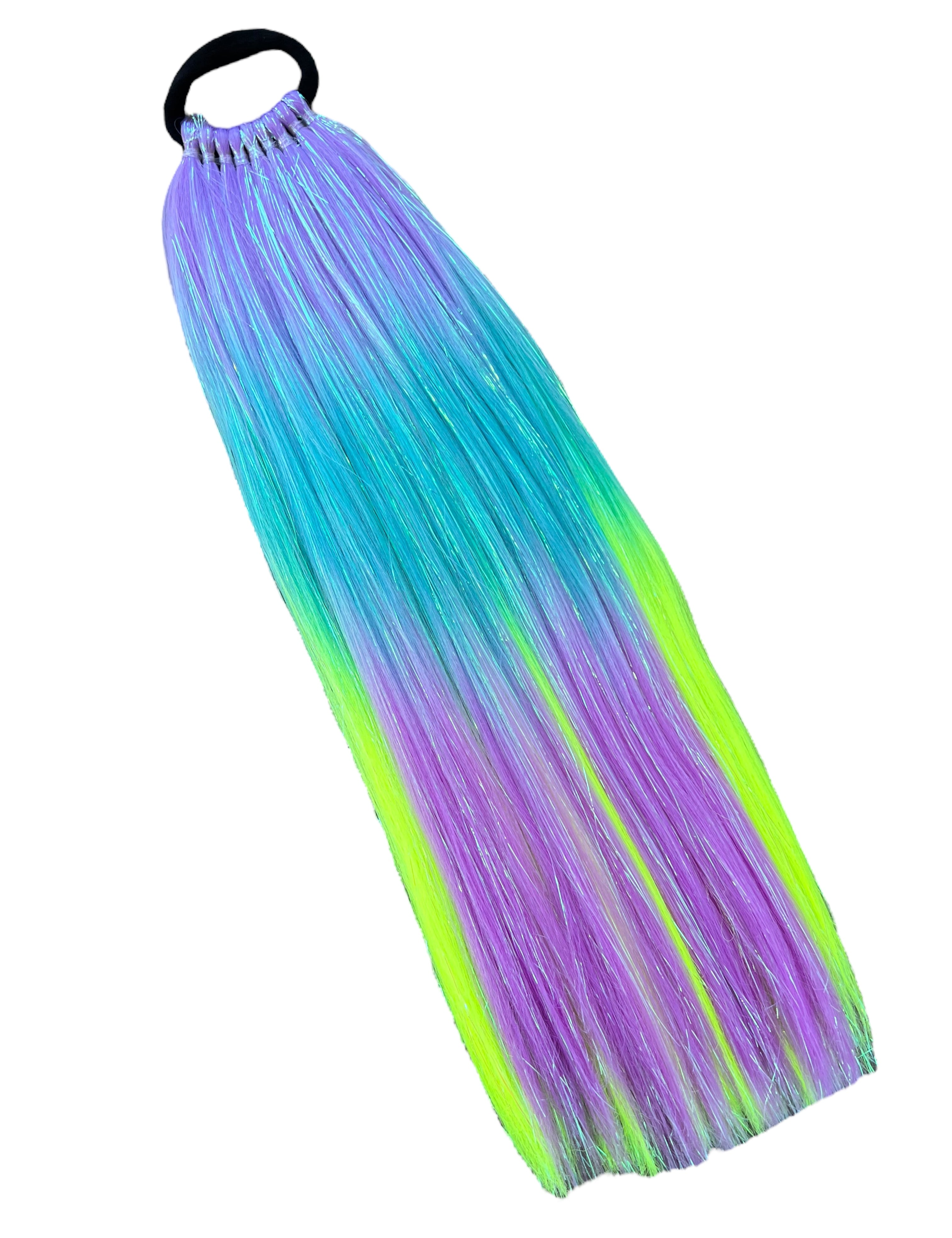 Neon with Iridescent Tinsel Ponytail Extension