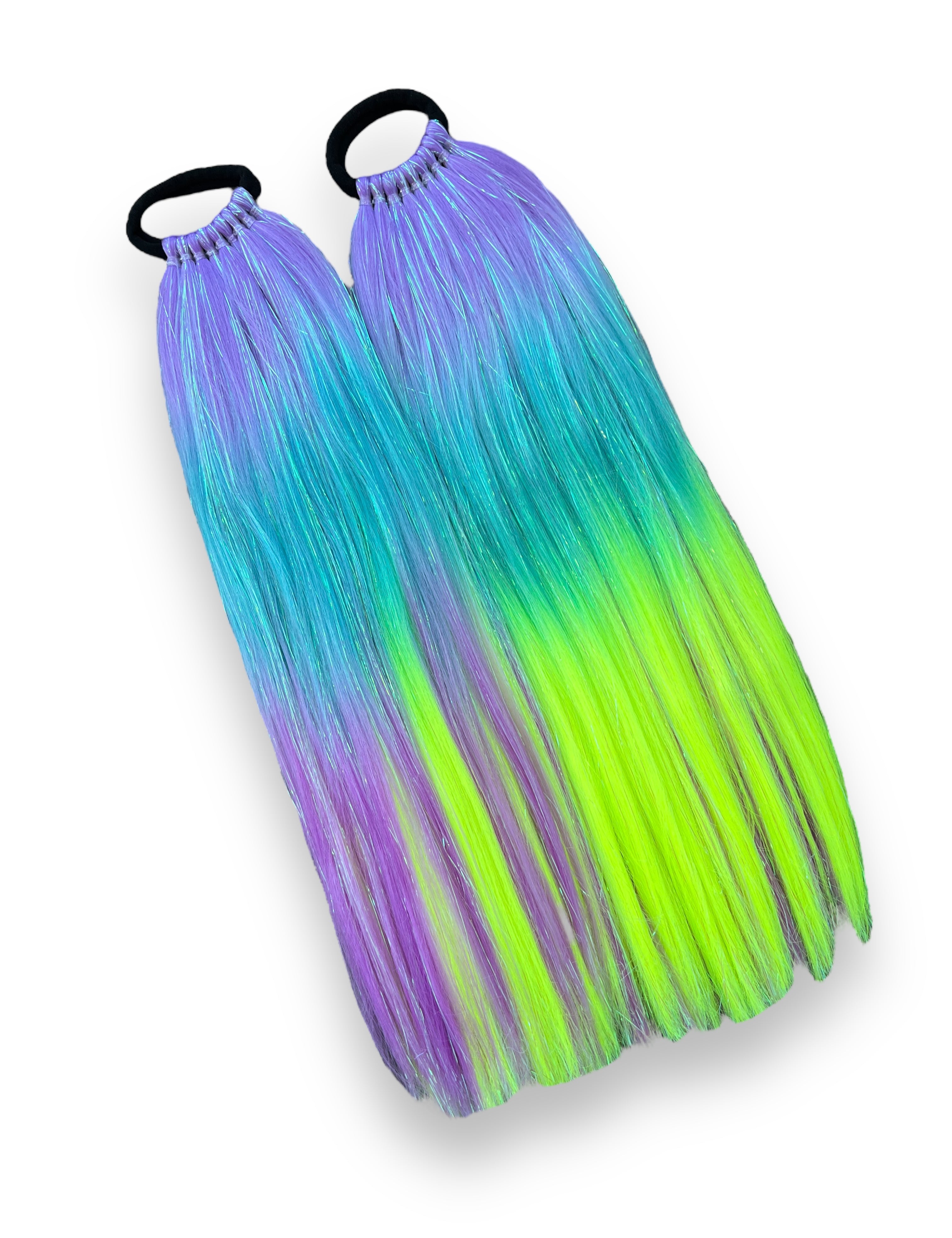 Neon with Iridescent Tinsel Ponytail Extensions