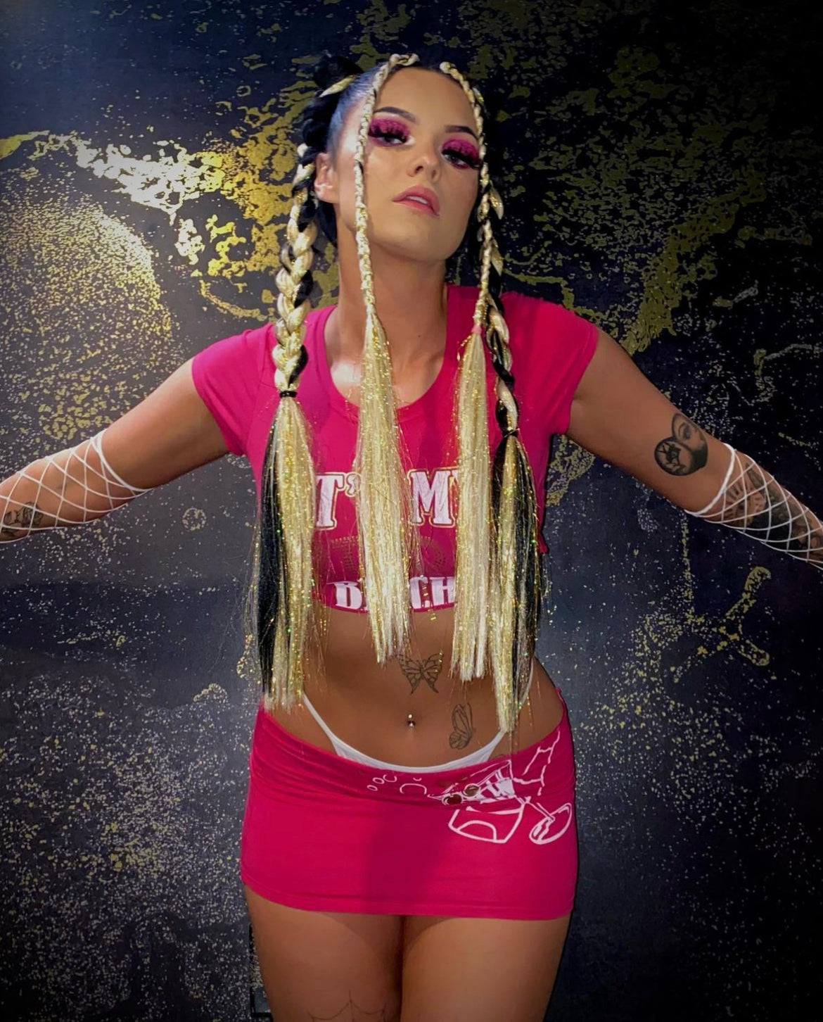 Sonny - White with Gold Tinsel Braiding Hair