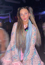Raven - Long Natural Ombre Tinsel Ponytail Extension