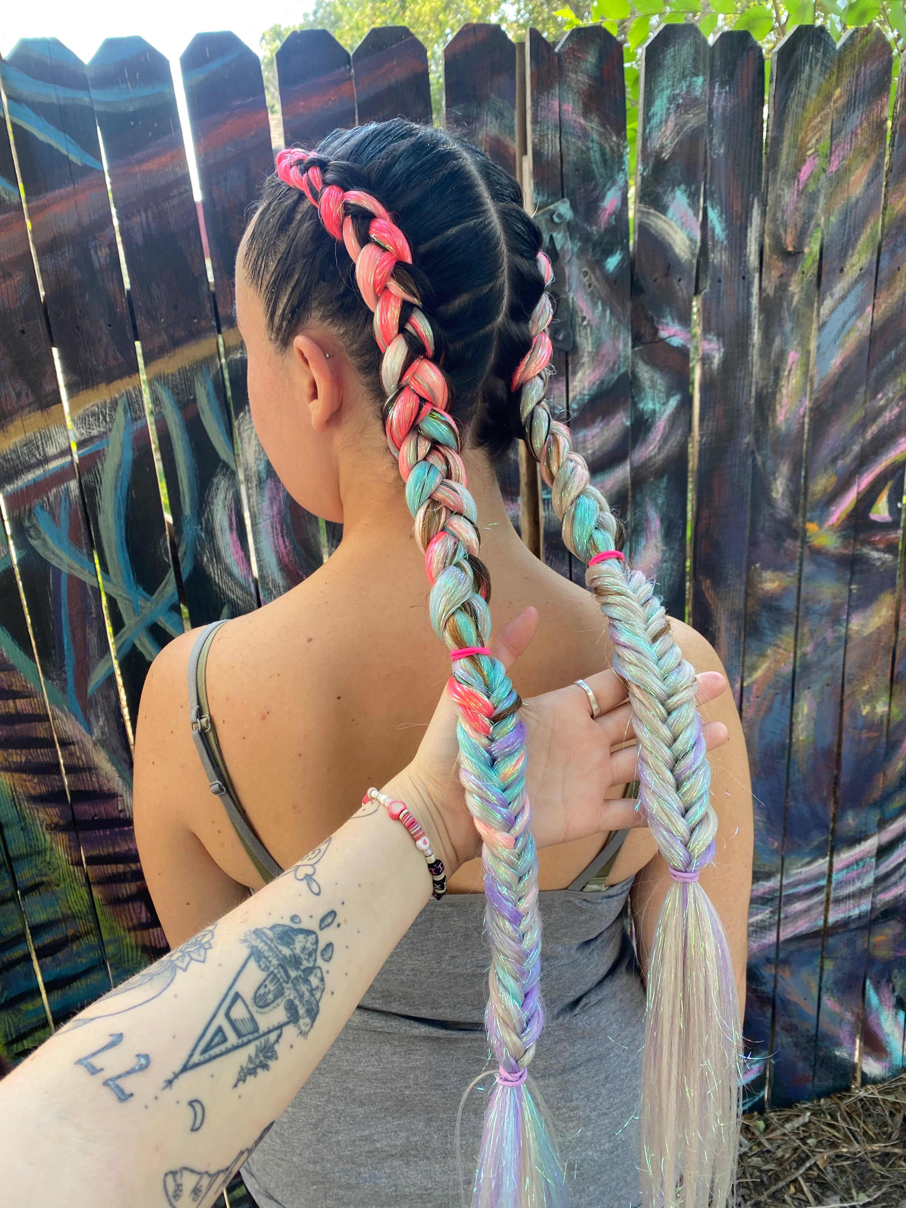 High Tech - Silver Tinsel Braiding Hair