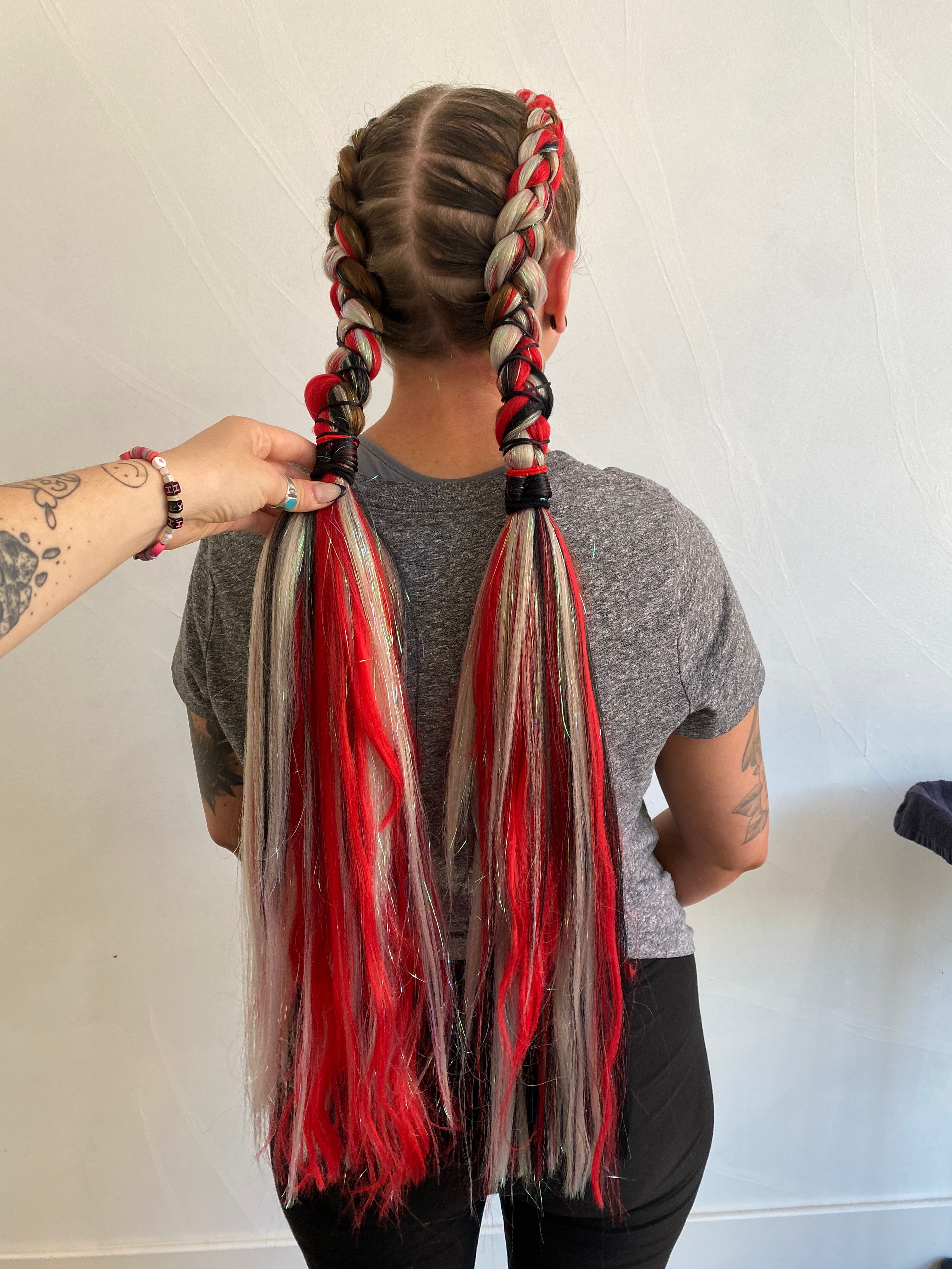High Tech - Silver Tinsel Braiding Hair