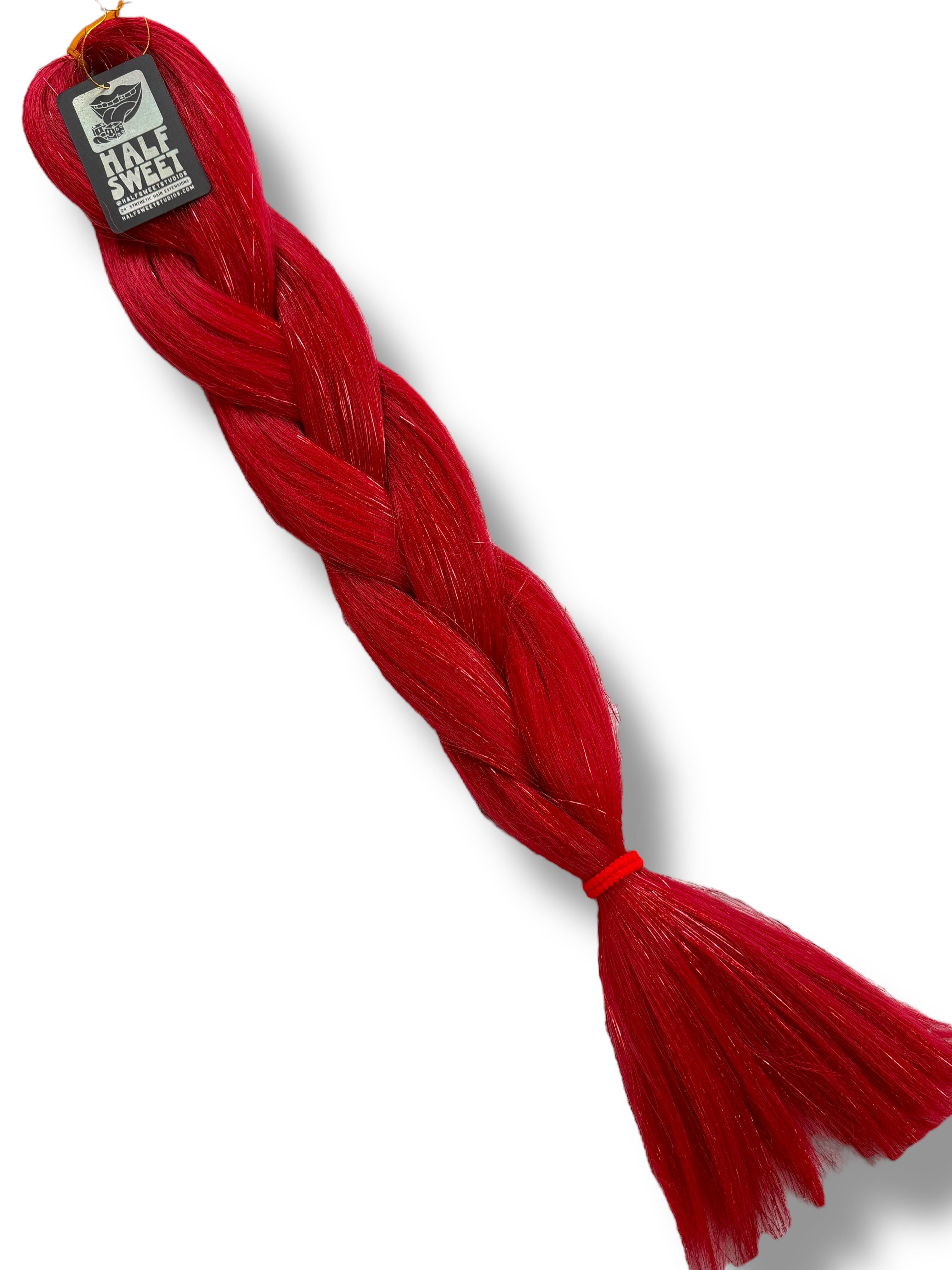 Cherry On Top - Red With Red Tinsel Braiding Hair