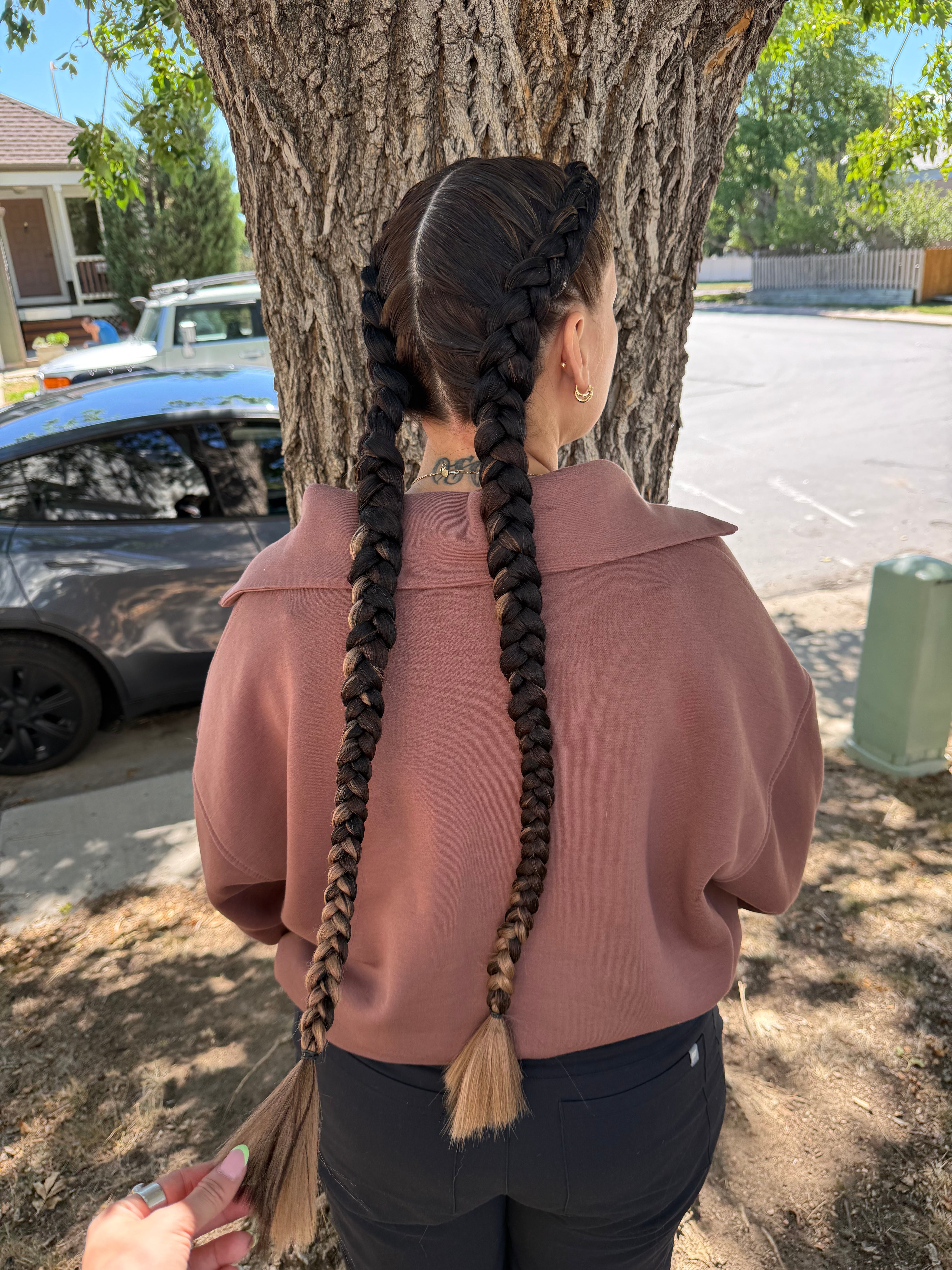 Brunette Ombré Braiding Hair