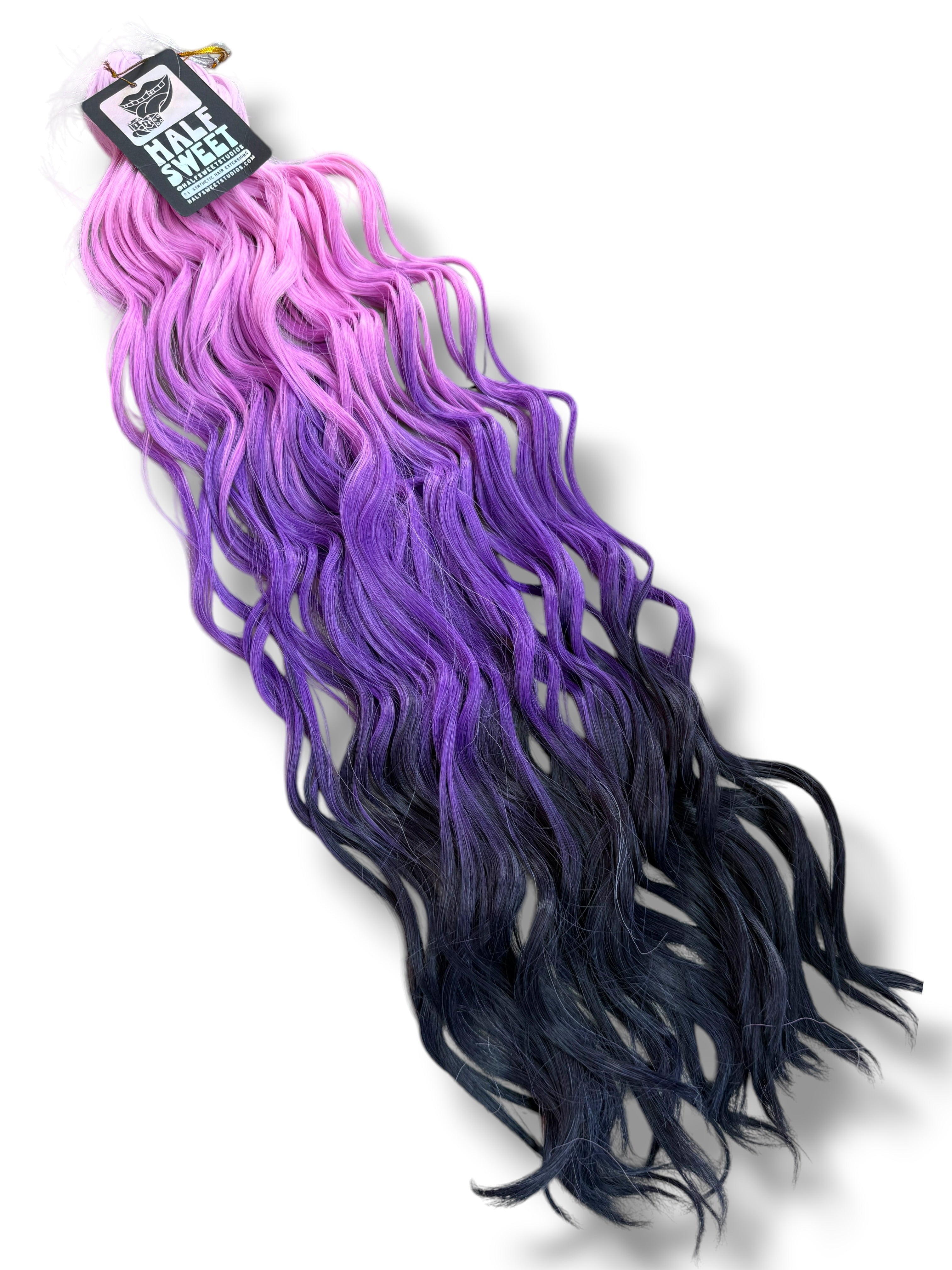 Exoplanet - Dark Purple Ombré Wavy Hair Extensions