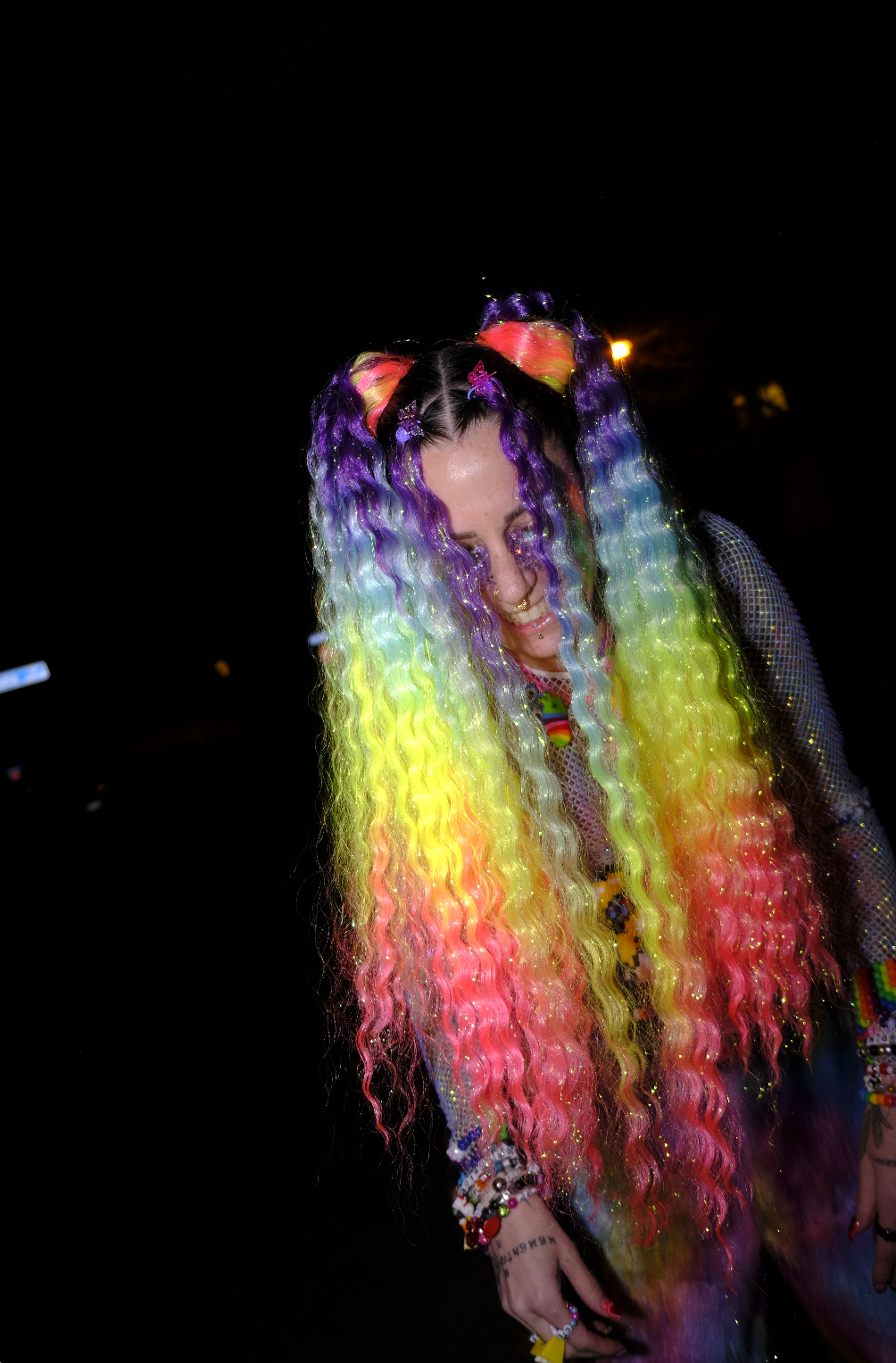 Fast & Left - Ombré Tinsel Curly Hair