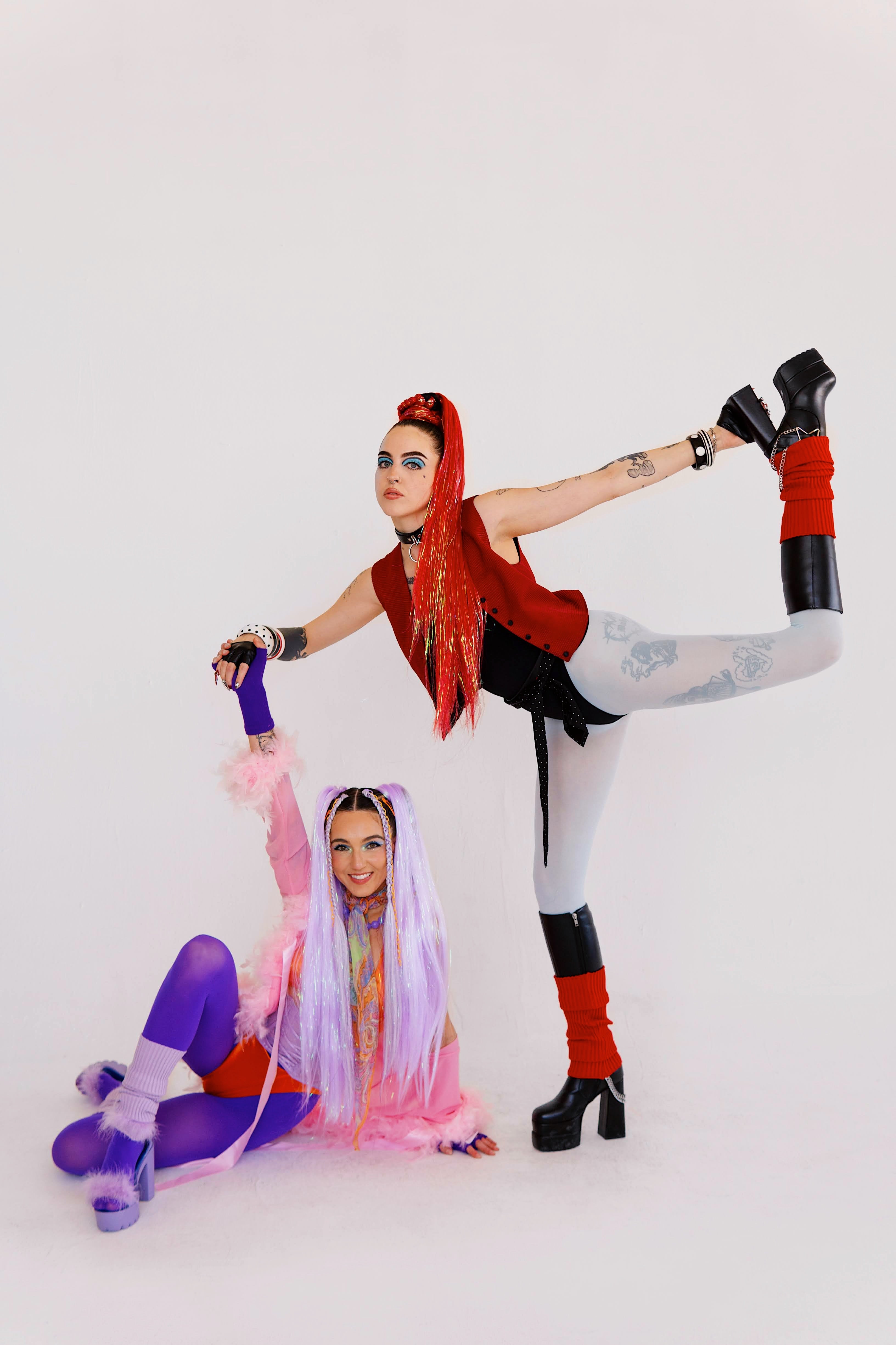 On The Rocks - Red Tinsel Braiding Hair