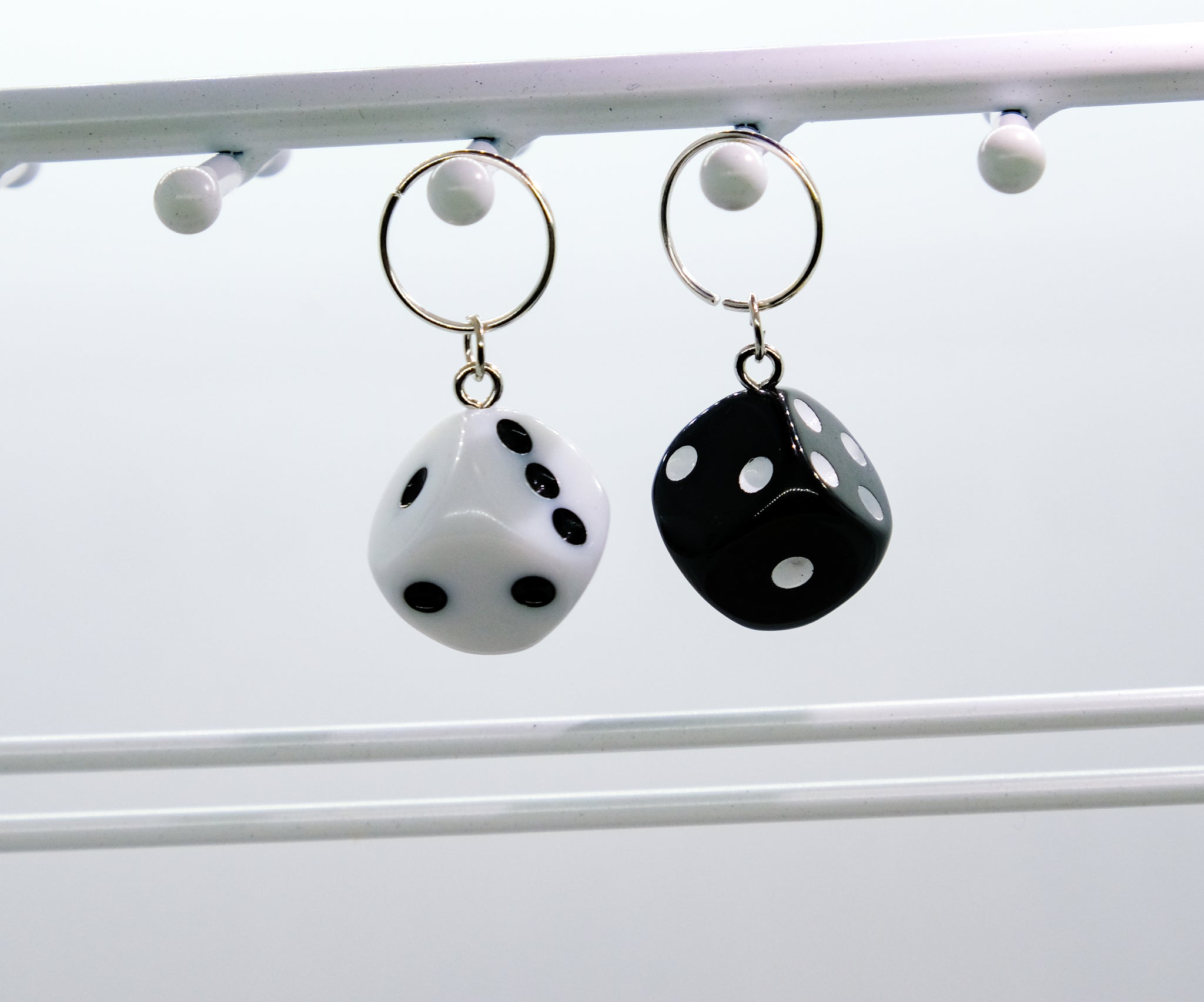 Black & White Dice Charms - 50 pack