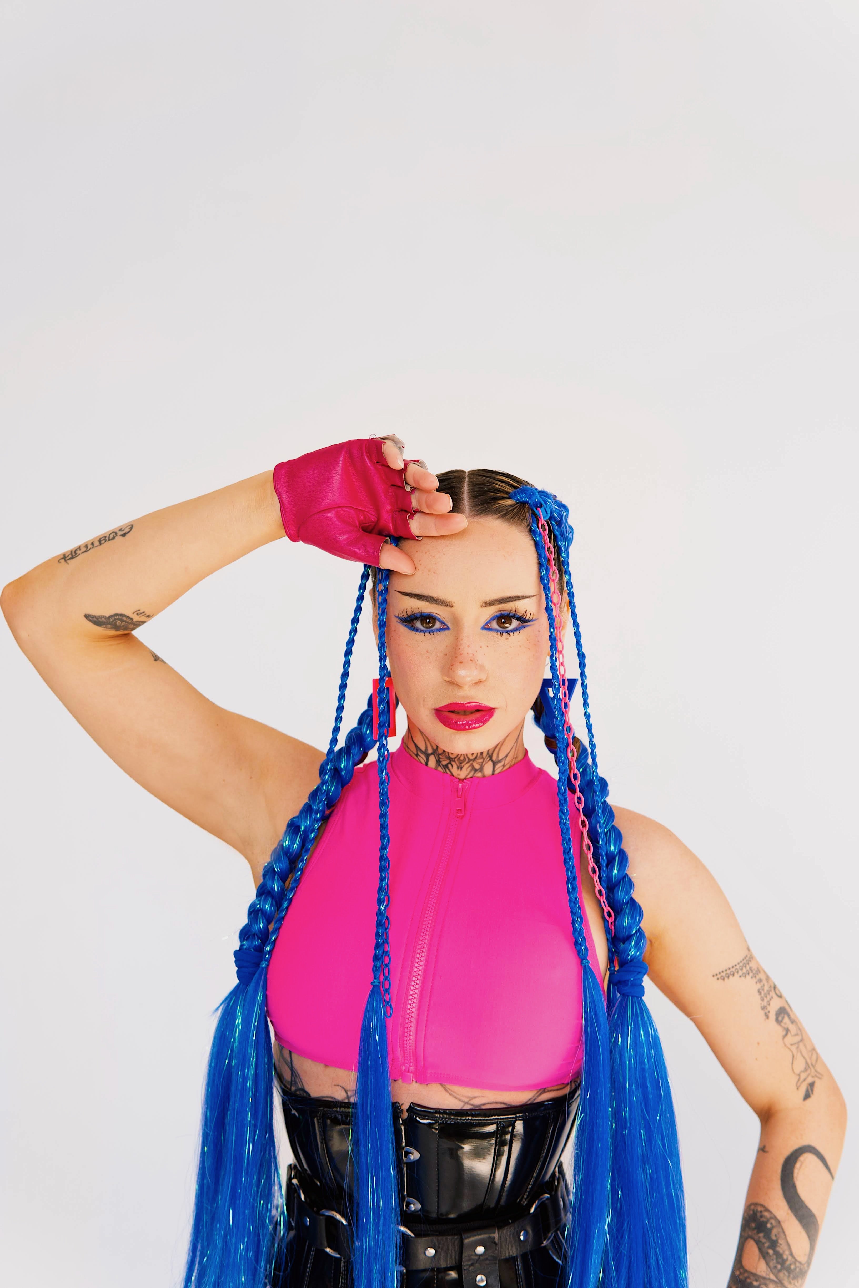 Space Cadet - Navy Tinsel Braiding Hair