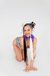 Frostbite - White with Iridescent Tinsel Braiding Hair