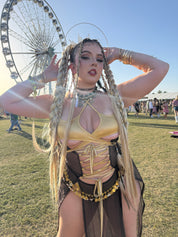 Sonny - White with Gold Tinsel Braiding Hair