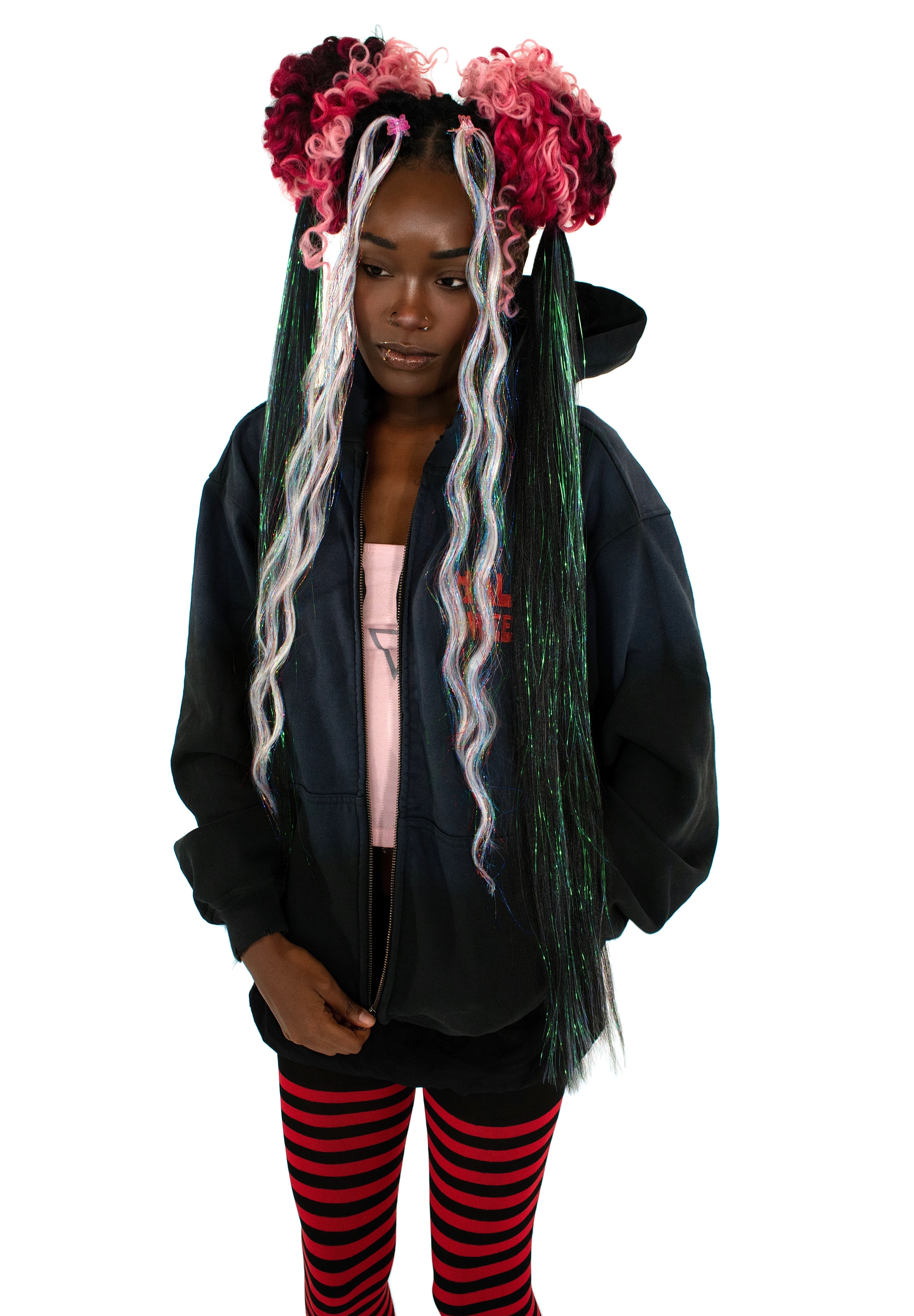 "Sweet As Can Be" Potassium Black Zip-Up (Distressed)