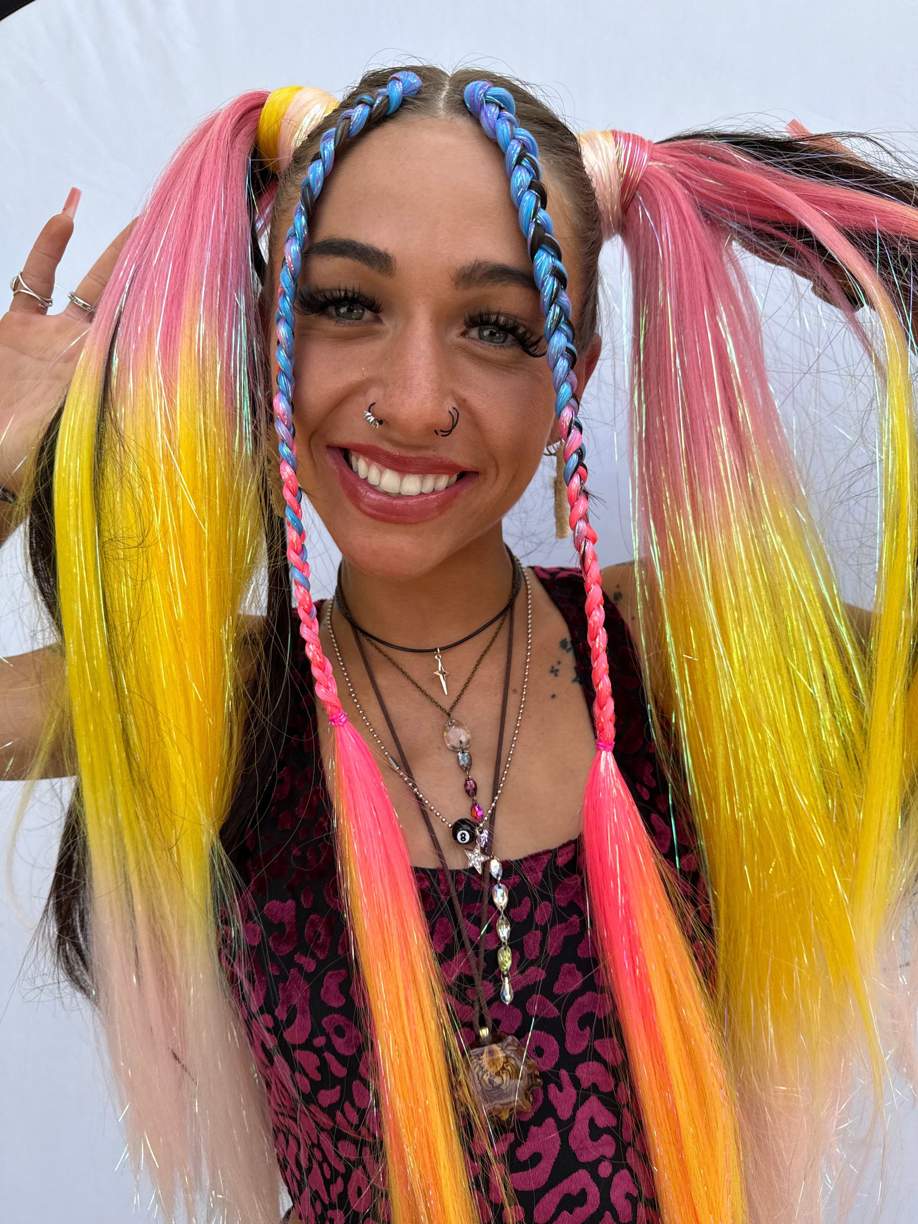 Tangerine Dream - Ombre Tinsel Braiding Hair