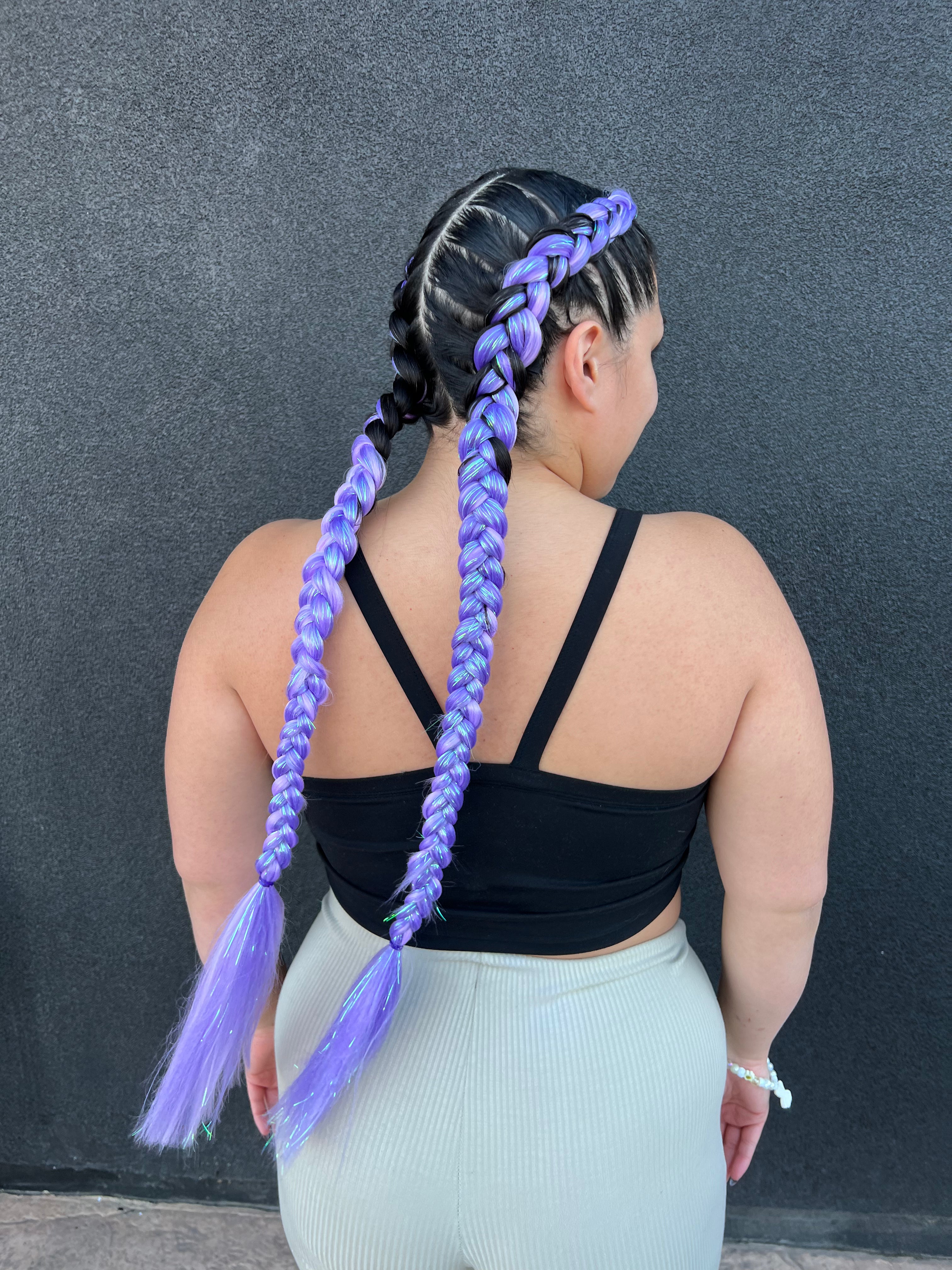 Grape Vape - Purple Tinsel Braiding Hair