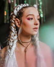 Silver Fox - White with Silver Tinsel Braiding Hair