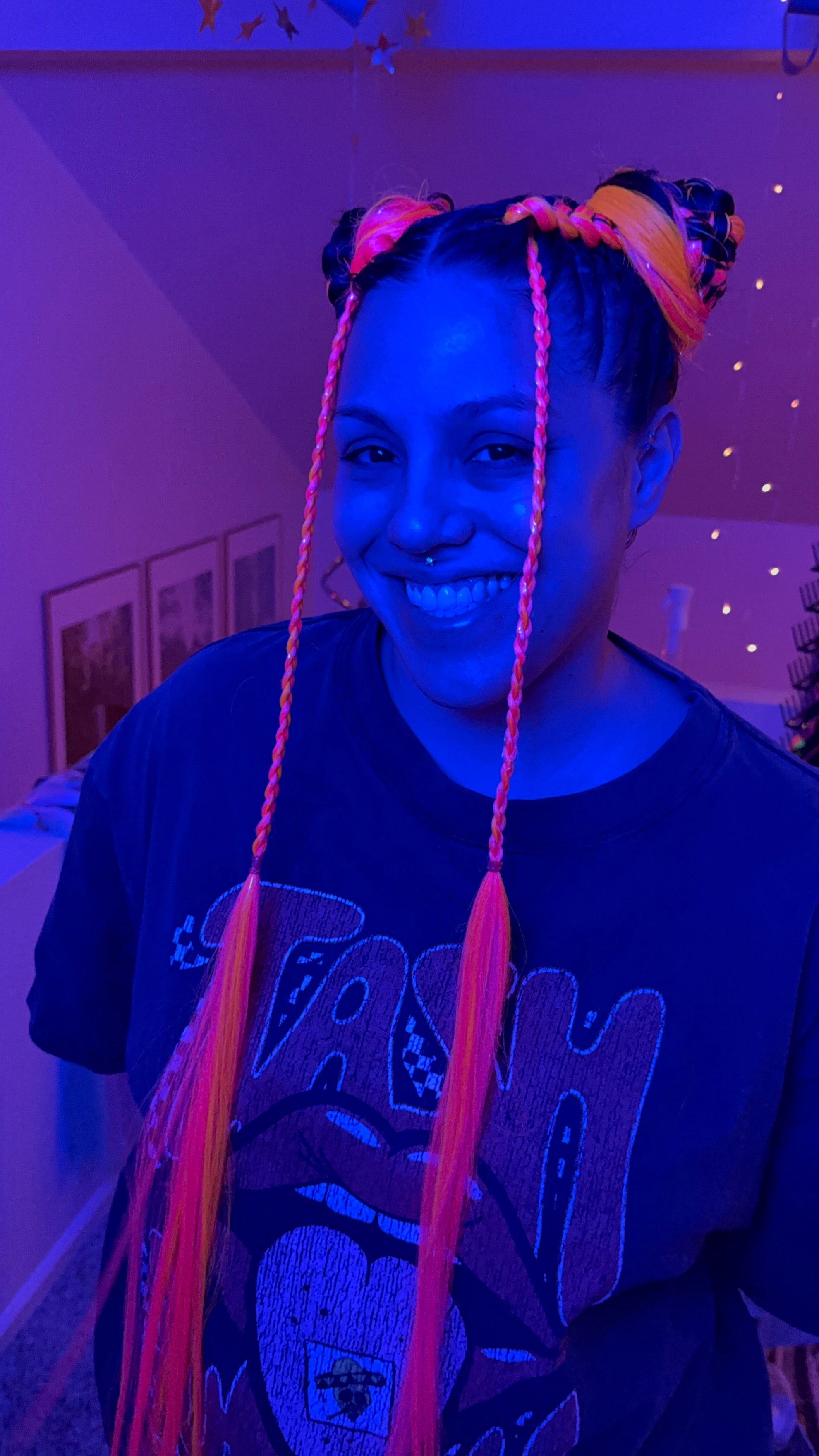 Atomic Clementine - Orange Tinsel Braiding Hair