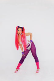 Moth to a Flame - UV Neon Pink Tinsel Braiding Hair