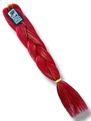 On The Rocks - Red Tinsel Braiding Hair