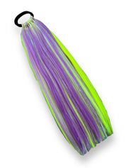 Pantomime - Neon Purple & Green Short Ombre Tinsel Ponytail Extension