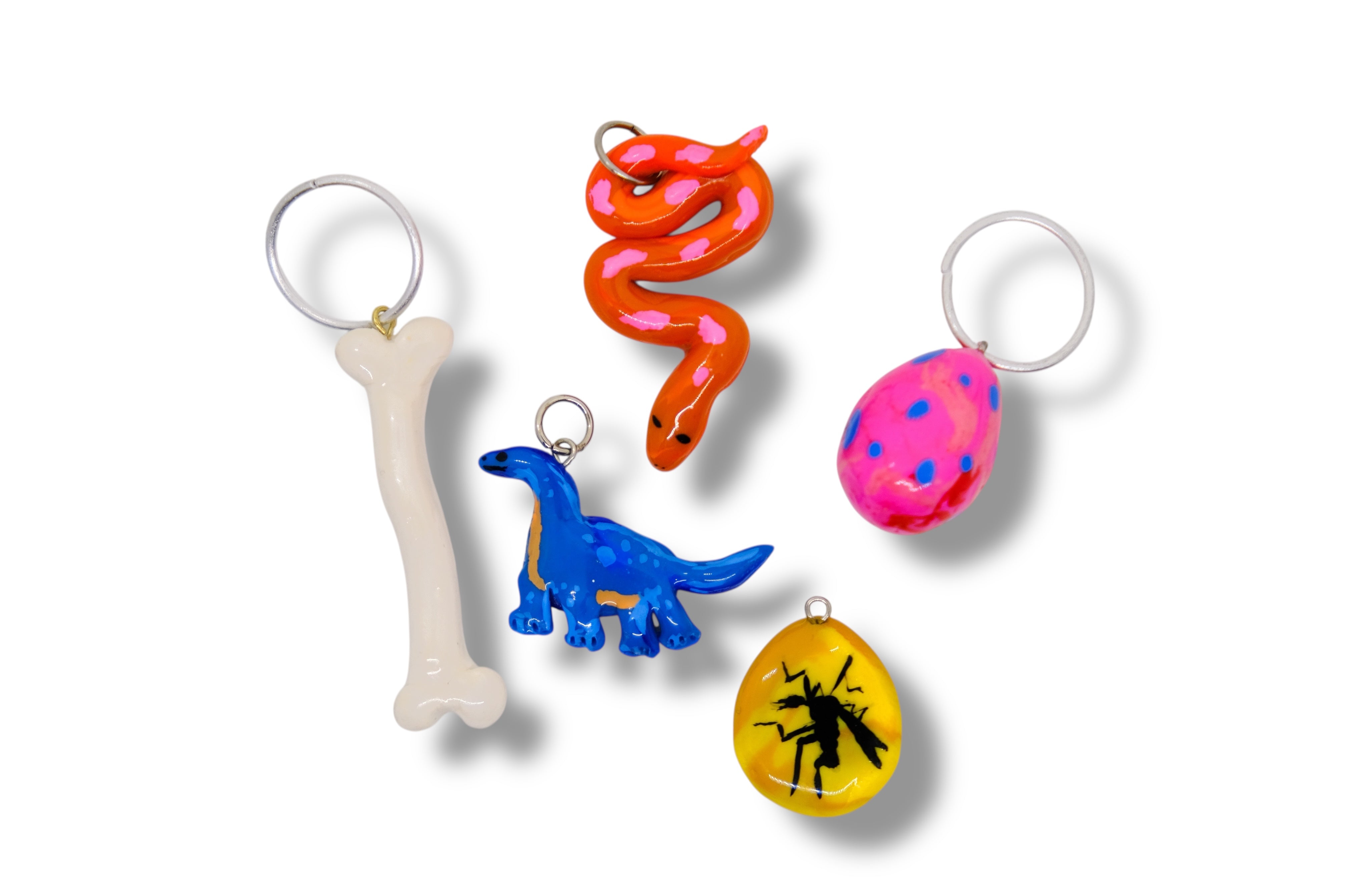 Handmade & Painted Dino Charm Mystery 5 Pack
