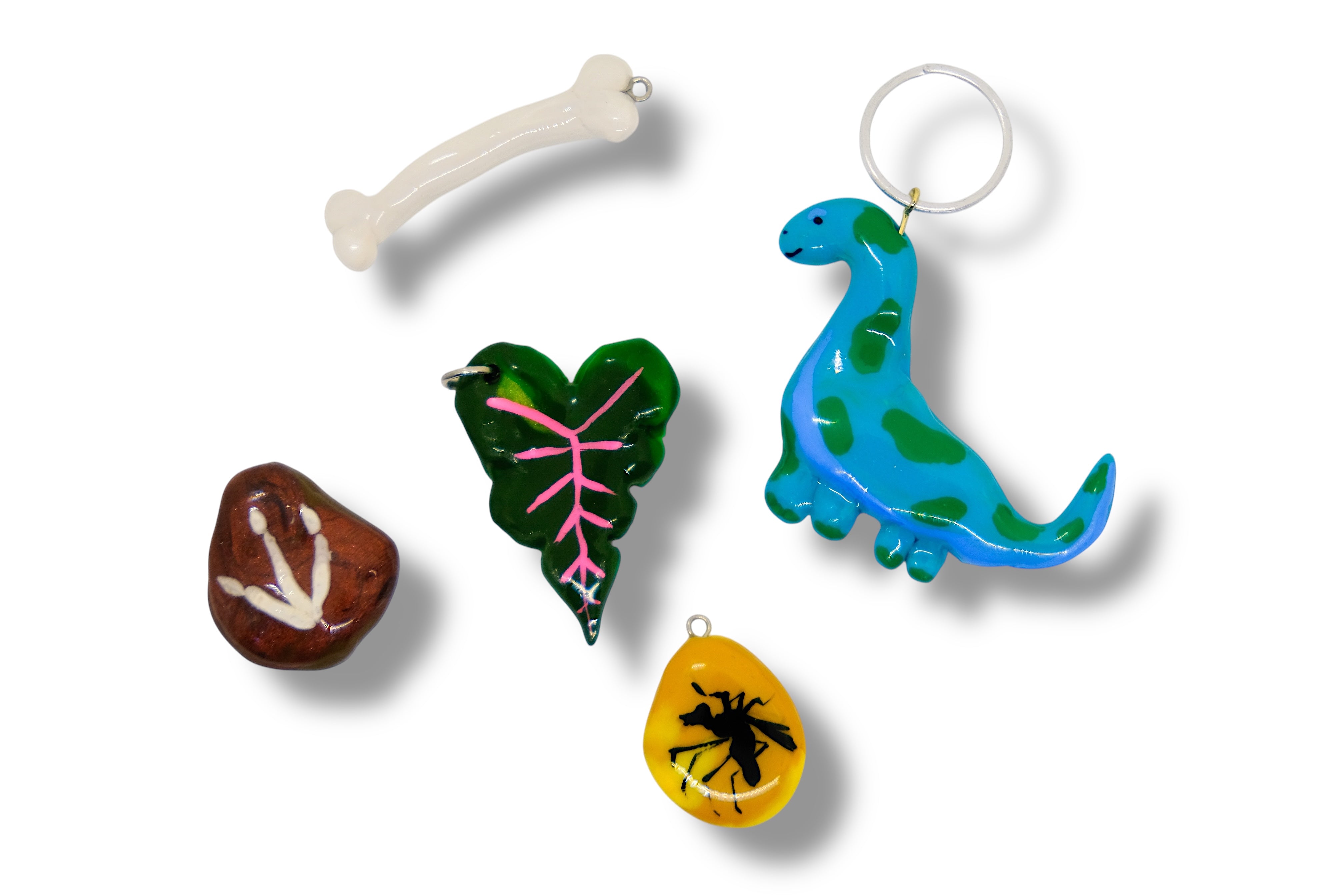 Handmade & Painted Dino Charm Mystery 5 Pack