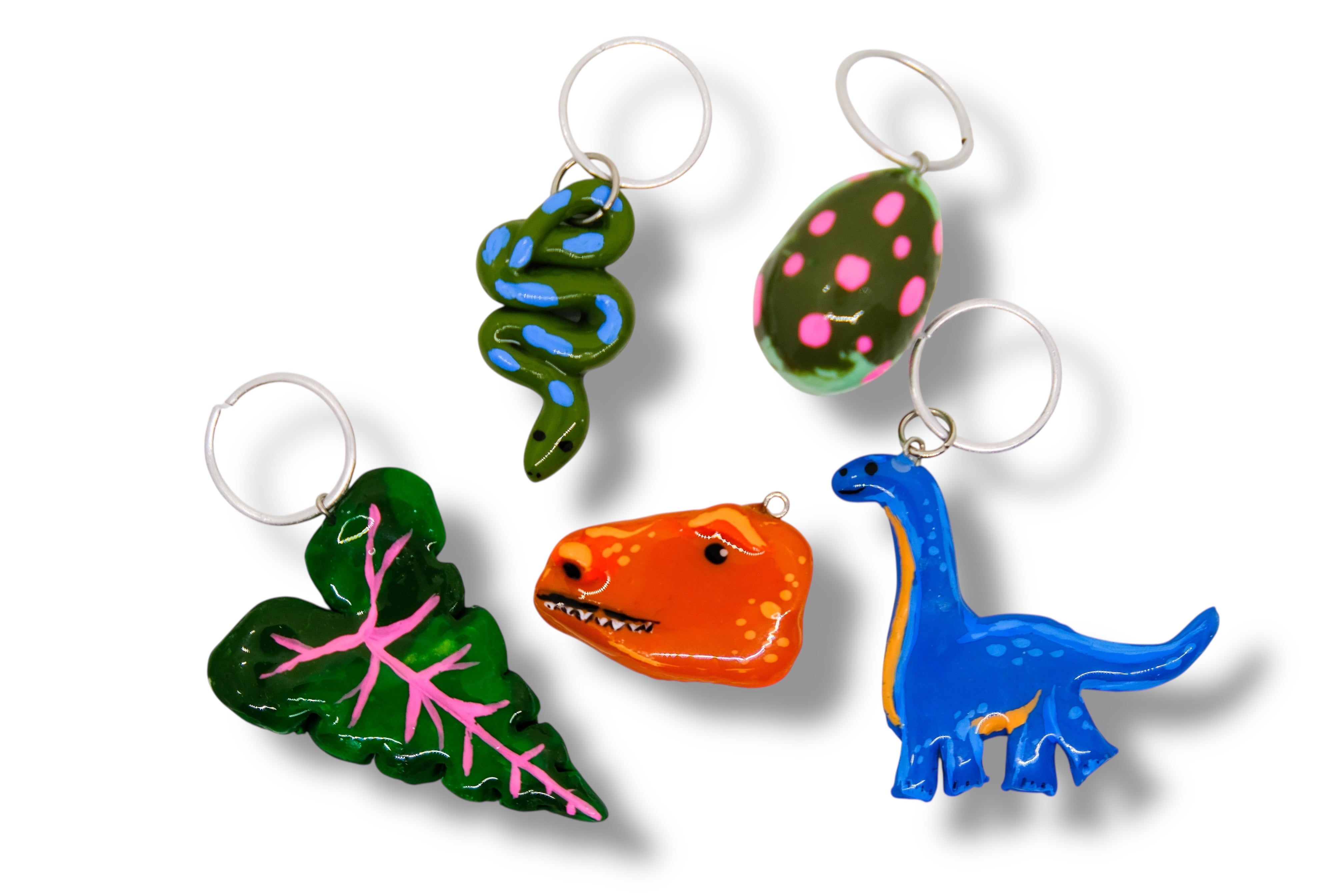 Handmade & Painted Dino Charm Mystery 5 Pack