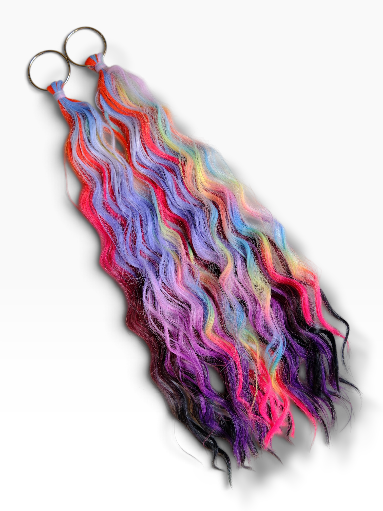 Rainbow Brain - Clip On O-Ring Wavy Festival Braid Extension Set