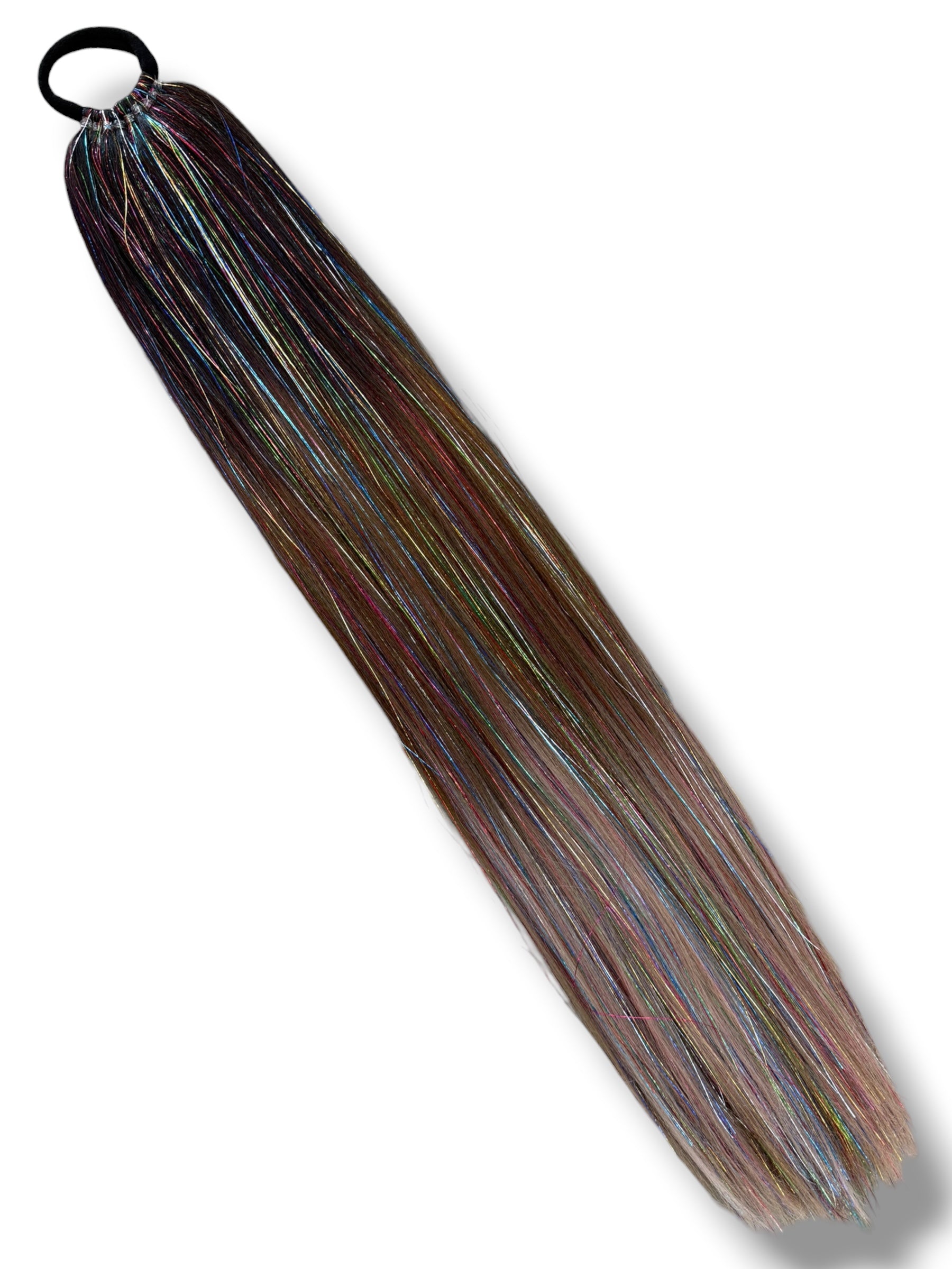 Raven - Long Natural Ombre Tinsel Ponytail Extension