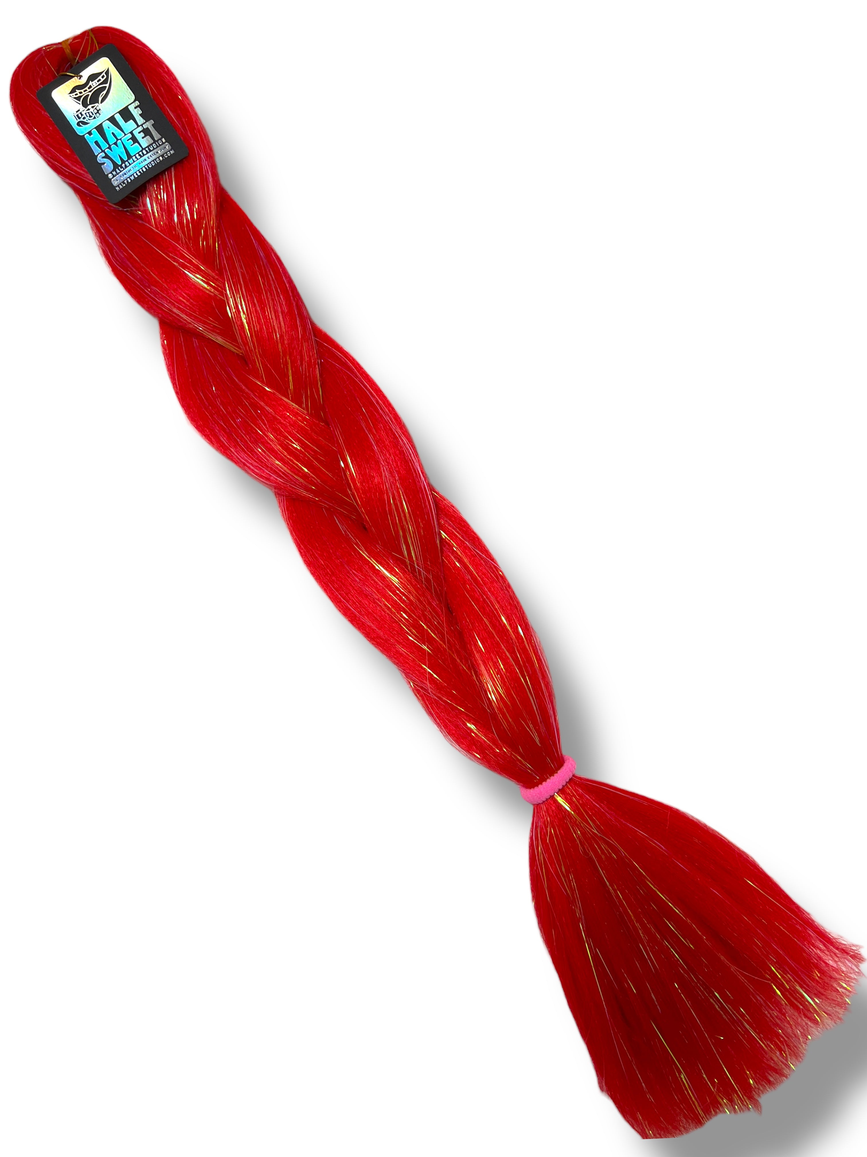 Rush Hour - Red Orange Tinsel Braiding Hair