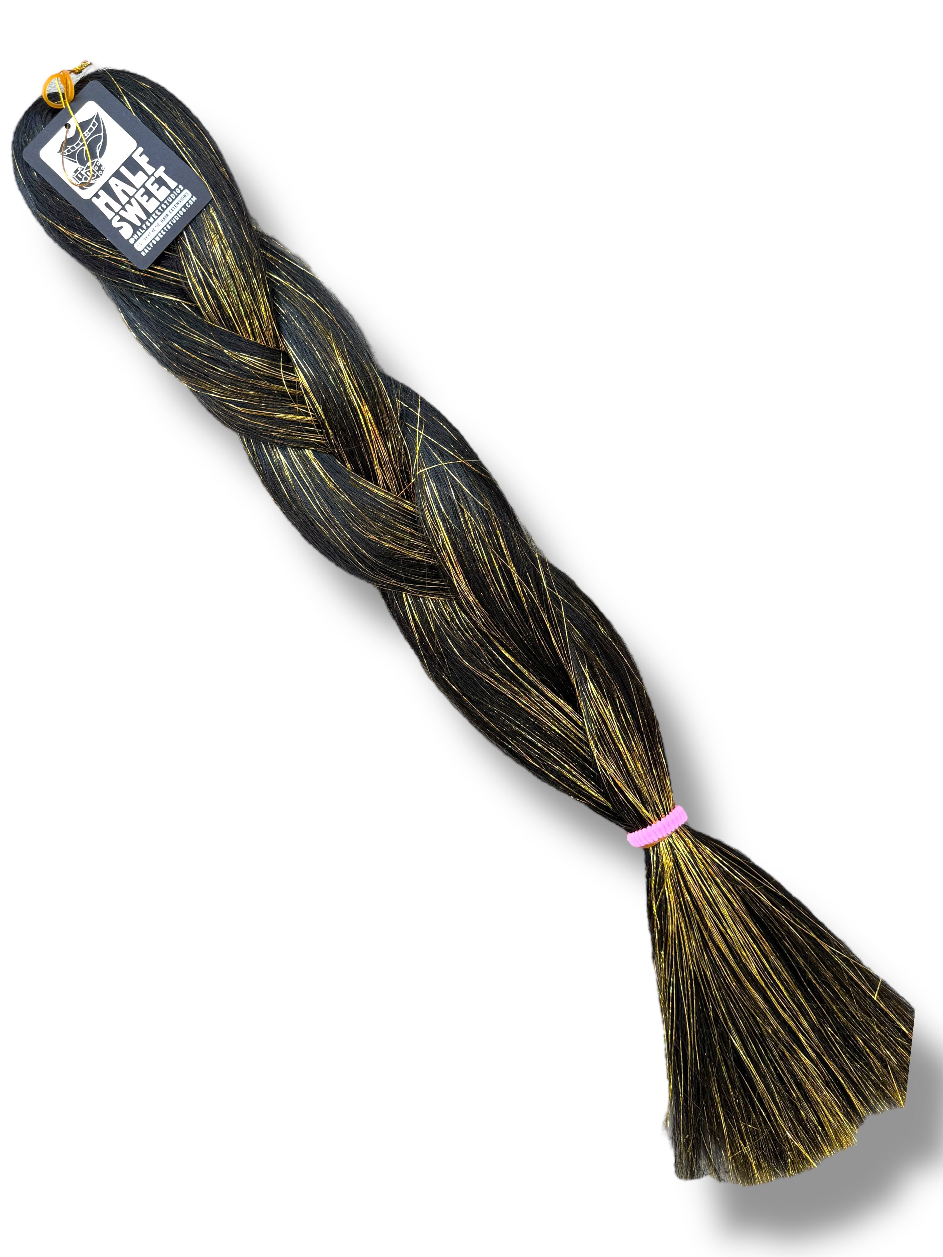 Supervillain - Black with Gold Tinsel Braiding Hair